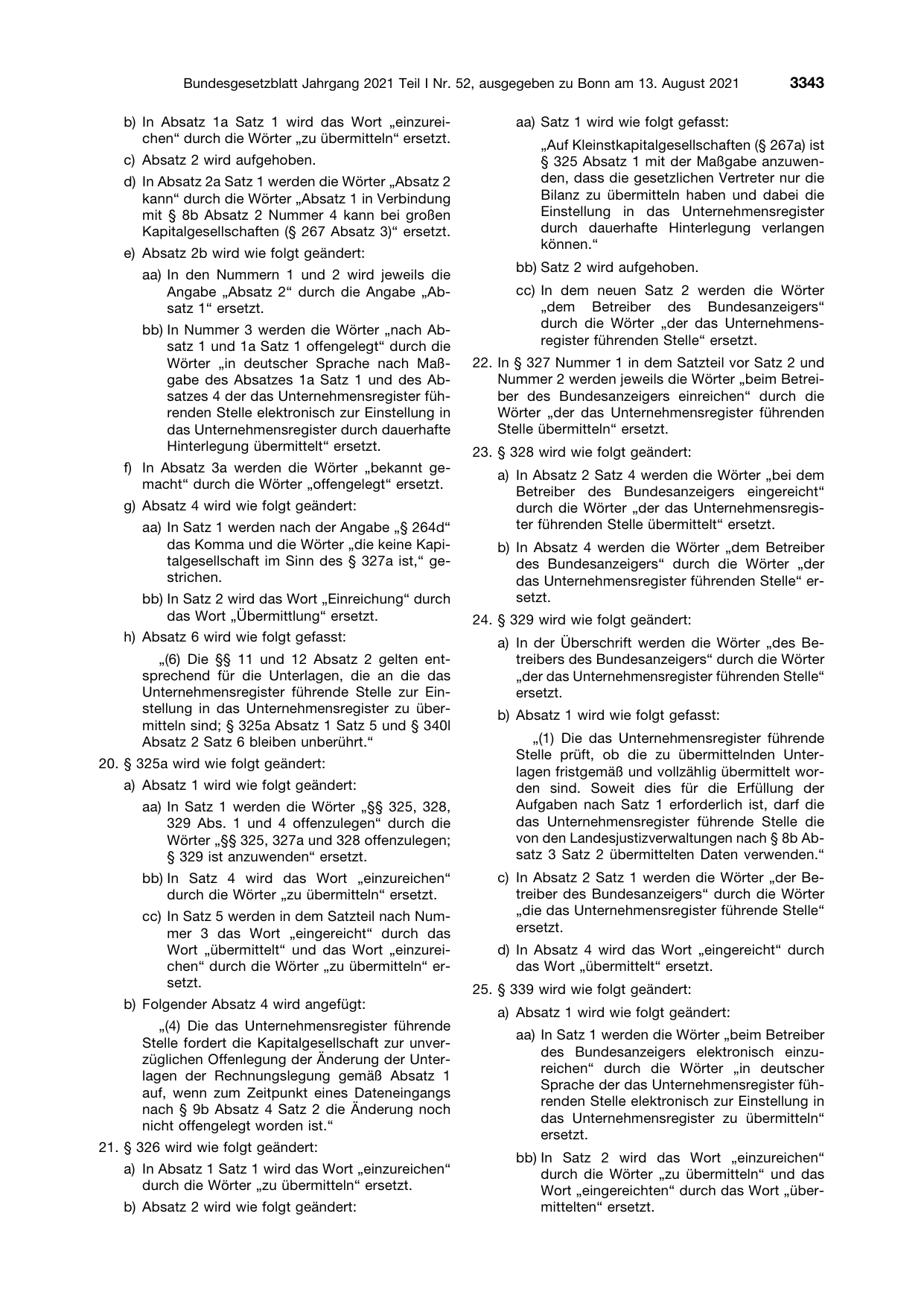 BGBl. 2021, Seite 3343 — Originalseite als Abbildung