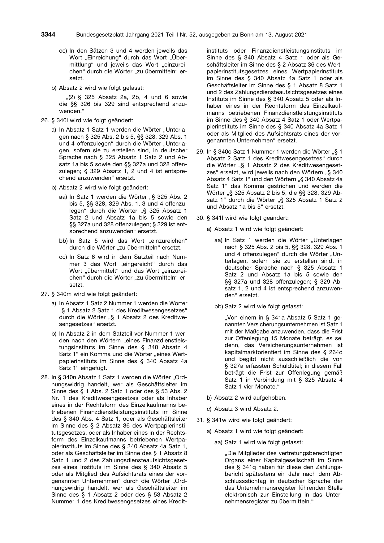 BGBl. 2021, Seite 3344 — Originalseite als Abbildung