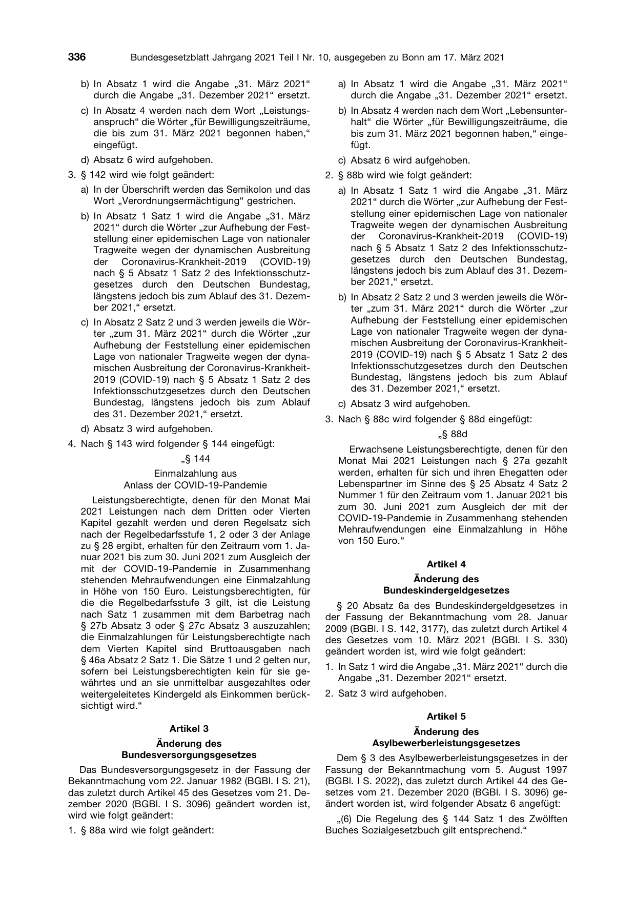 BGBl. 2021, Seite 336 — Originalseite als Abbildung