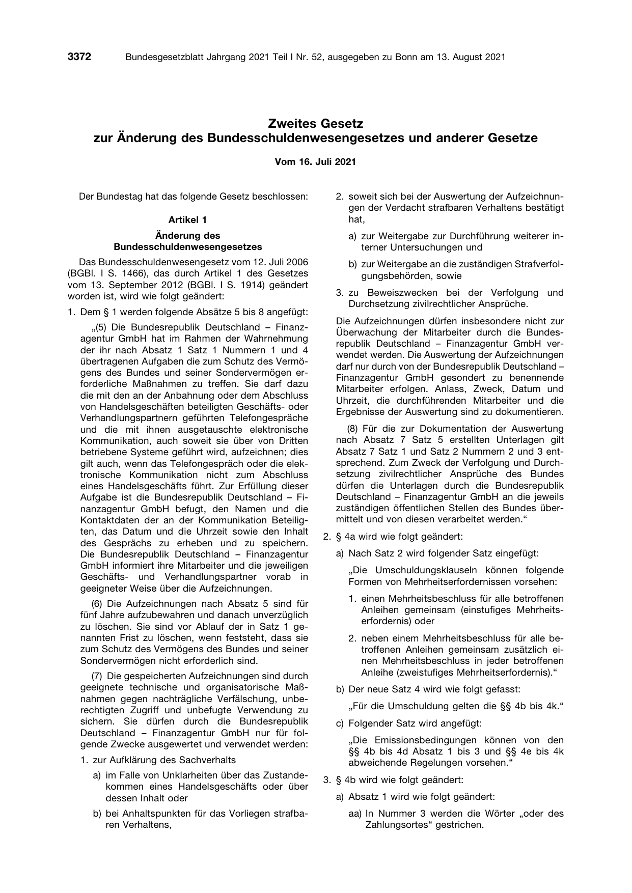 BGBl. 2021, Seite 3372 — Originalseite als Abbildung