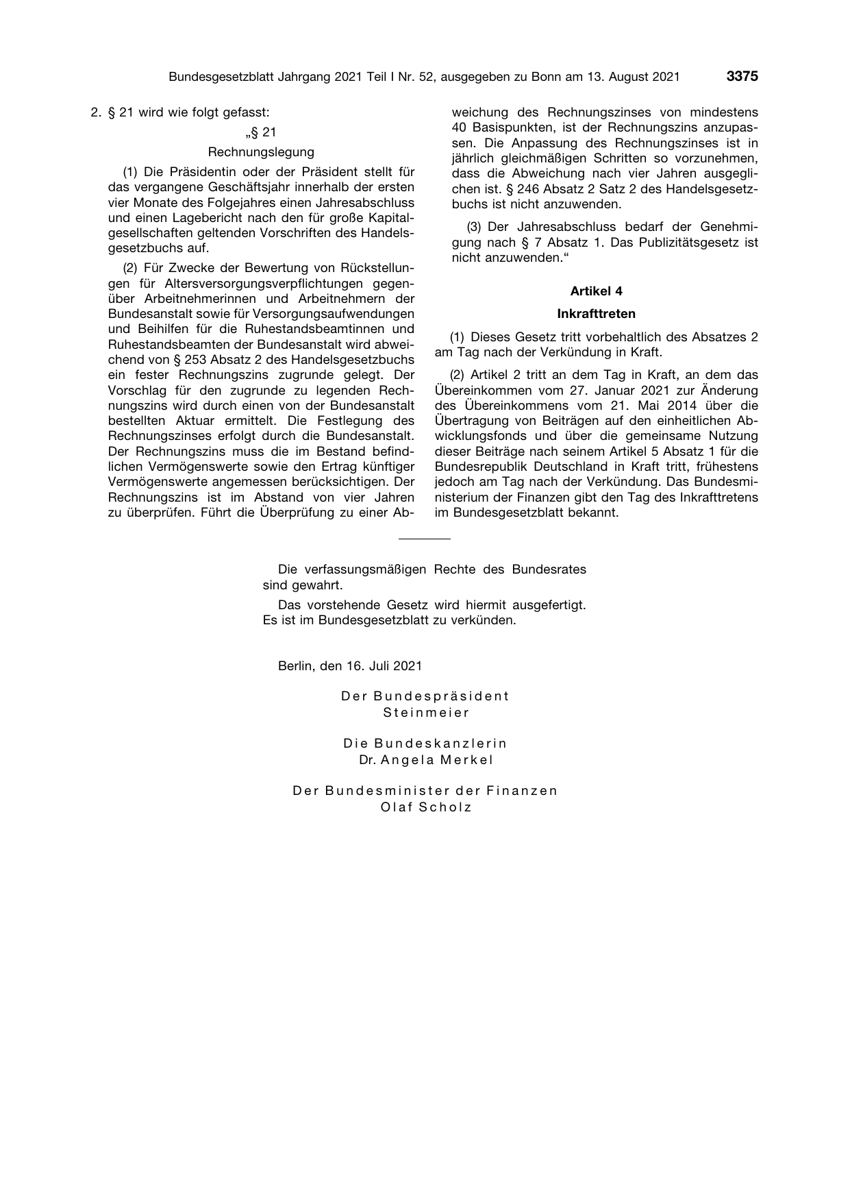 BGBl. 2021, Seite 3375 — Originalseite als Abbildung