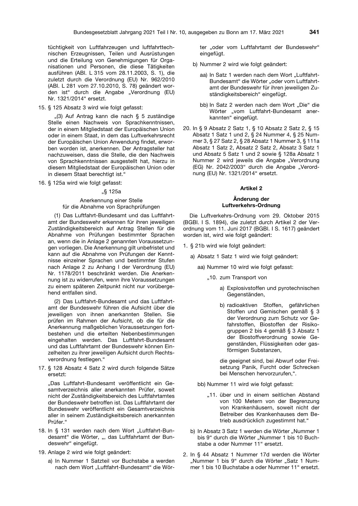 BGBl. 2021, Seite 341 — Originalseite als Abbildung