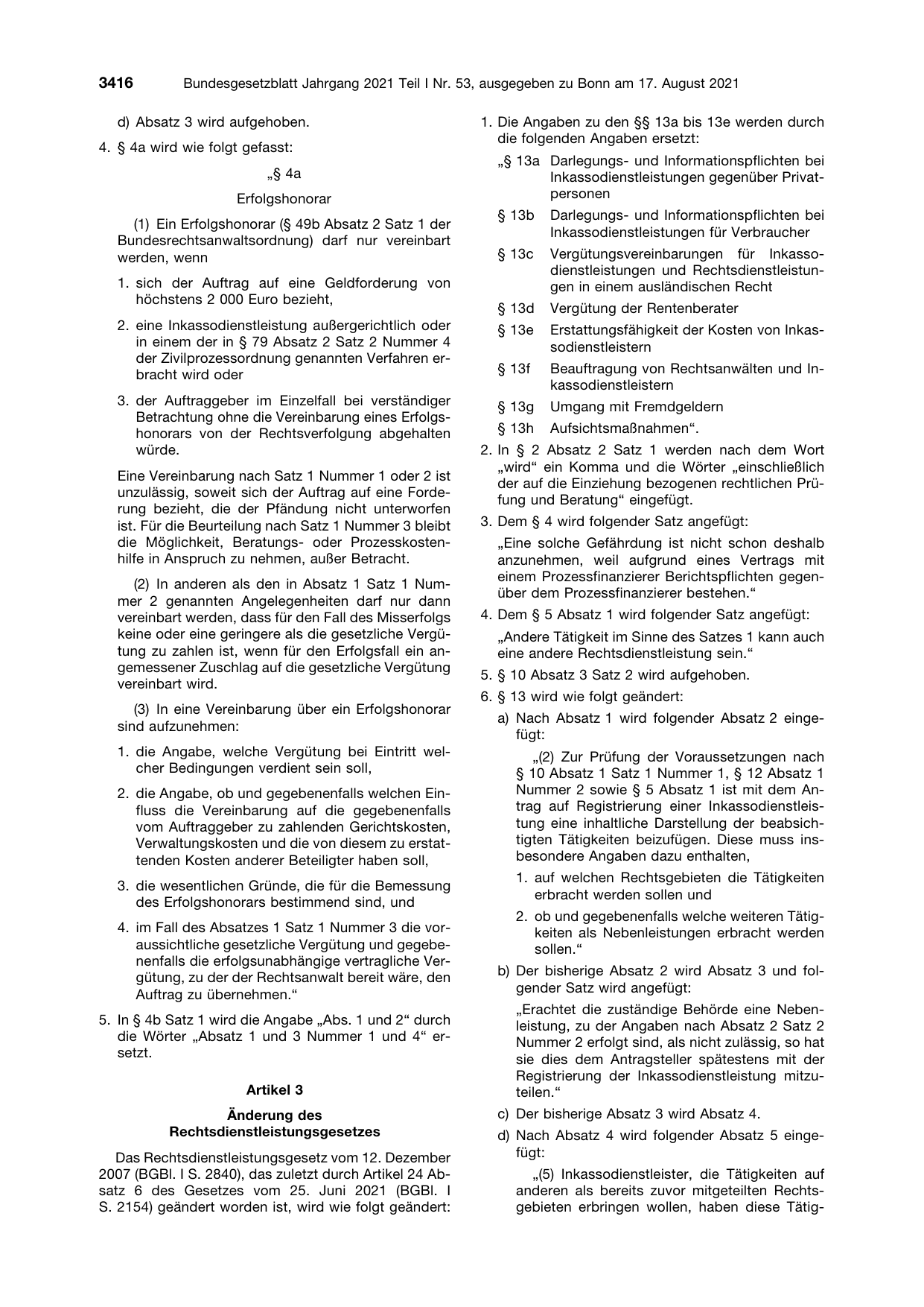 BGBl. 2021, Seite 3416 — Originalseite als Abbildung