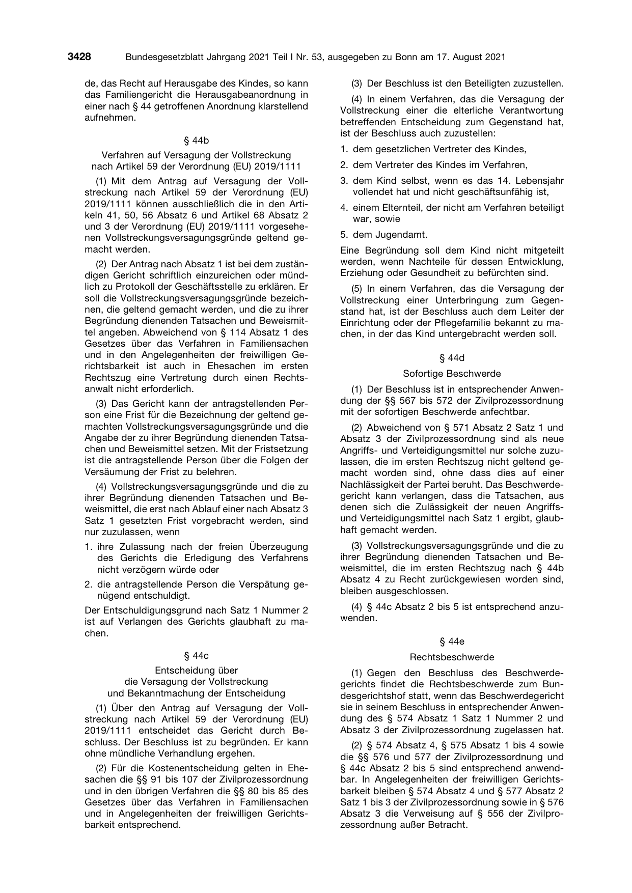 BGBl. 2021, Seite 3428 — Originalseite als Abbildung