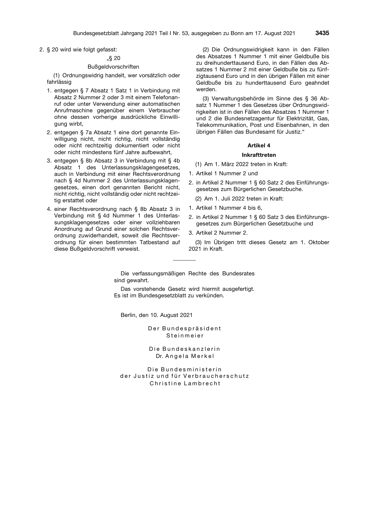 BGBl. 2021, Seite 3435 — Originalseite als Abbildung