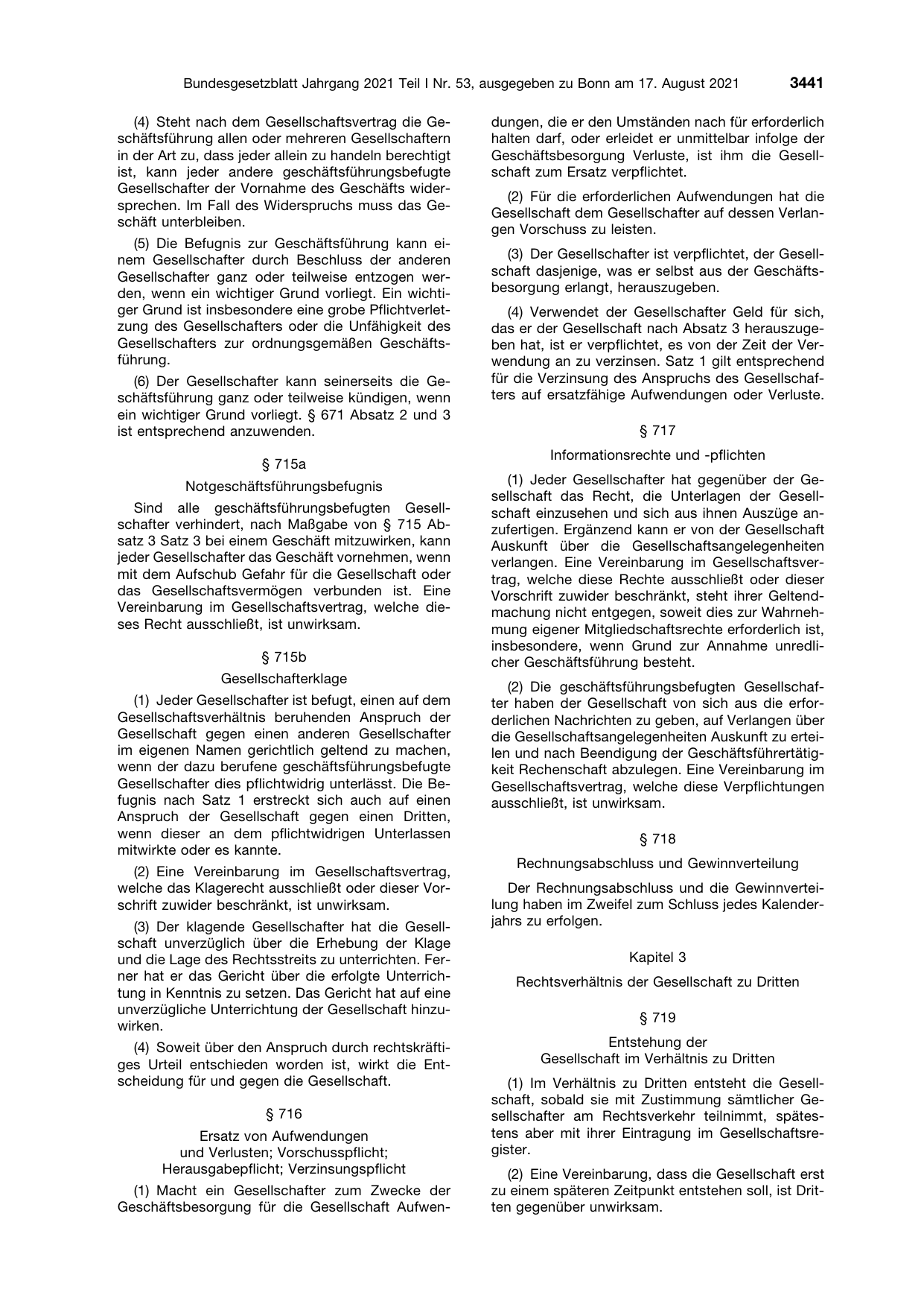 BGBl. 2021, Seite 3441 — Originalseite als Abbildung