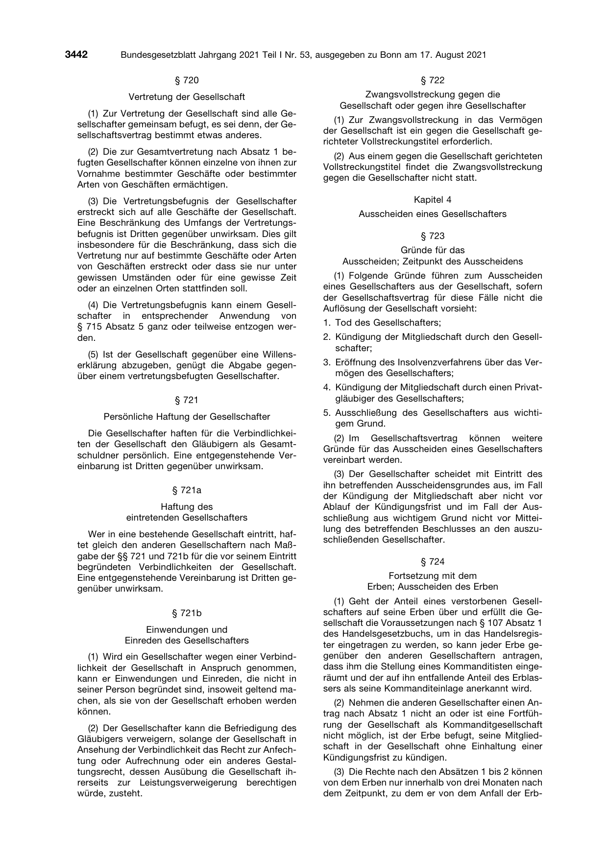 BGBl. 2021, Seite 3442 — Originalseite als Abbildung