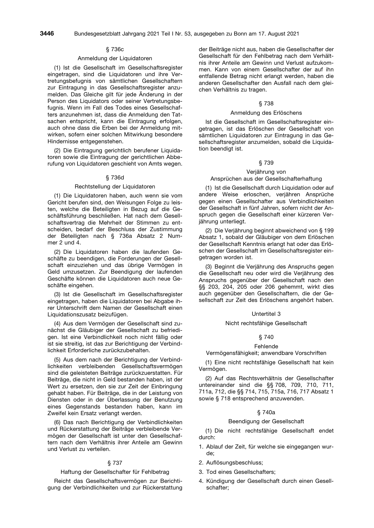 BGBl. 2021, Seite 3446 — Originalseite als Abbildung
