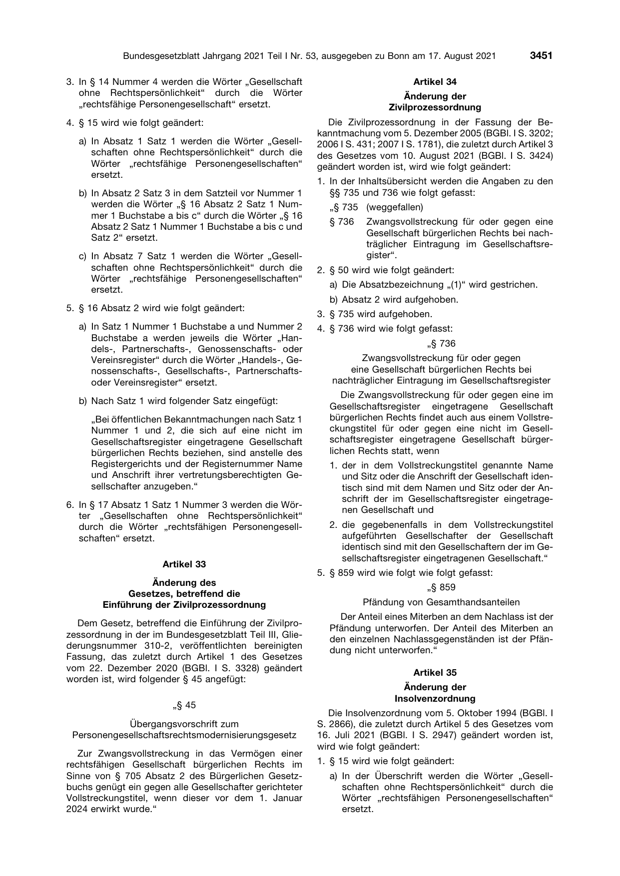 BGBl. 2021, Seite 3451 — Originalseite als Abbildung