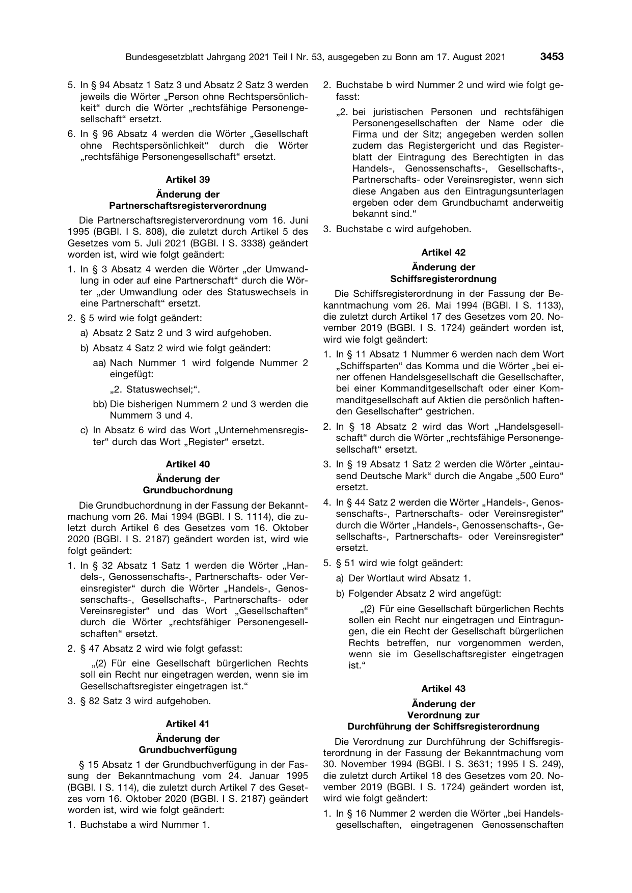 BGBl. 2021, Seite 3453 — Originalseite als Abbildung