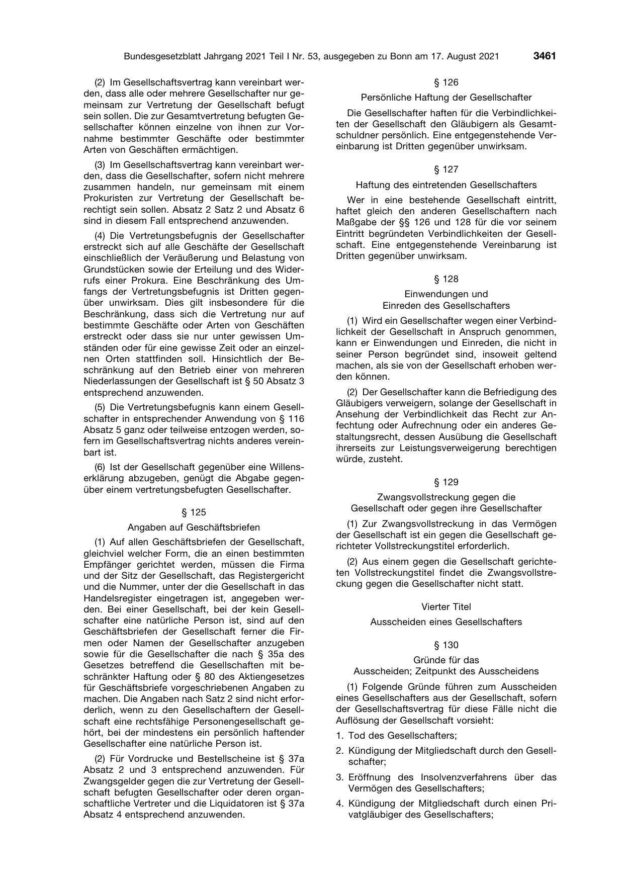 BGBl. 2021, Seite 3461 — Originalseite als Abbildung