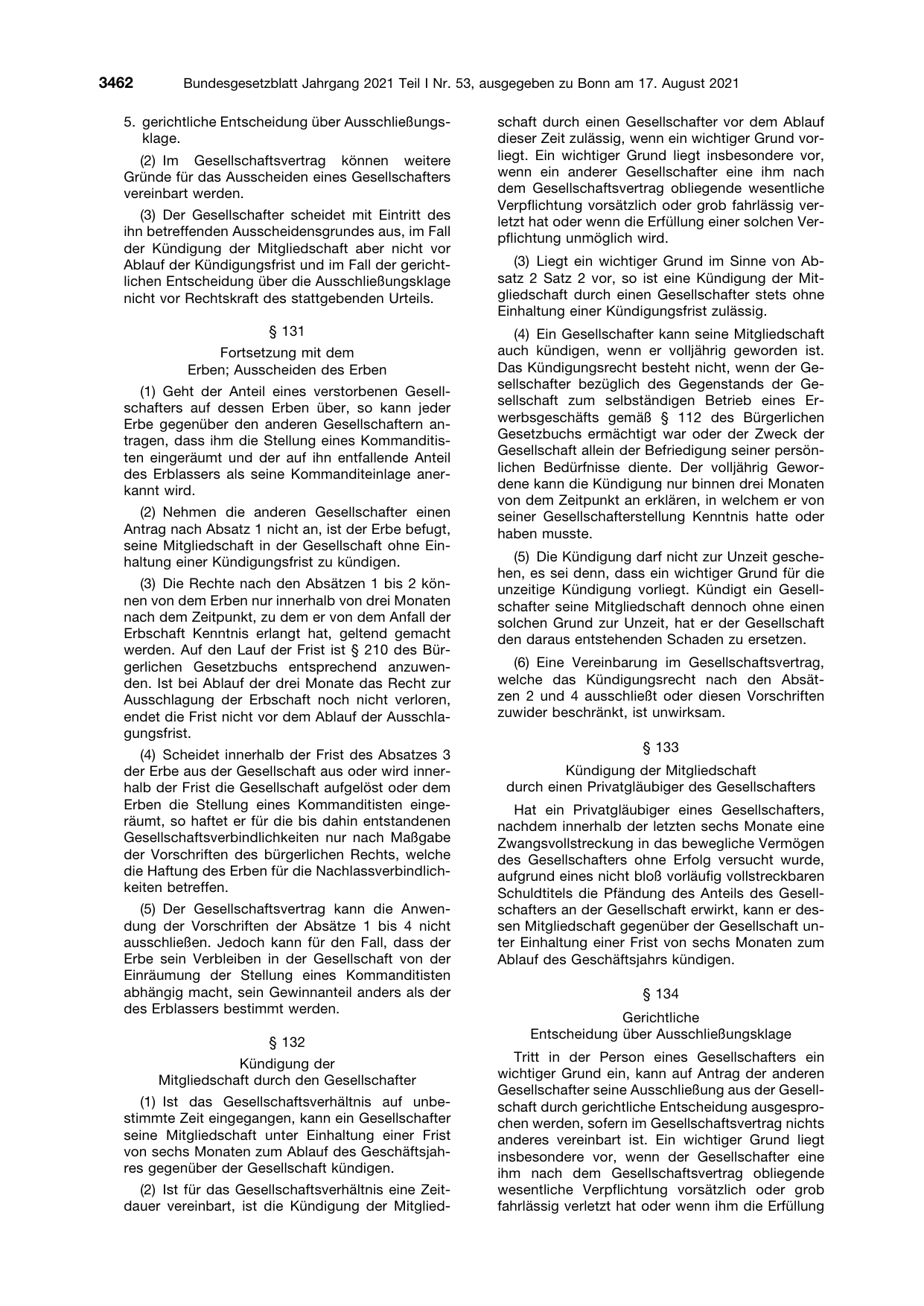 BGBl. 2021, Seite 3462 — Originalseite als Abbildung
