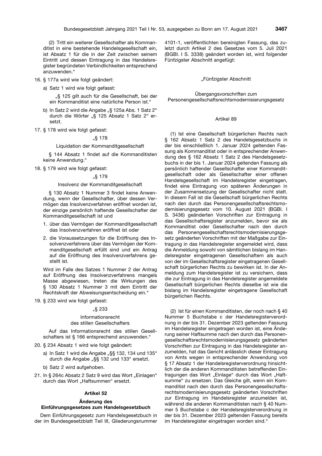 BGBl. 2021, Seite 3467 — Originalseite als Abbildung