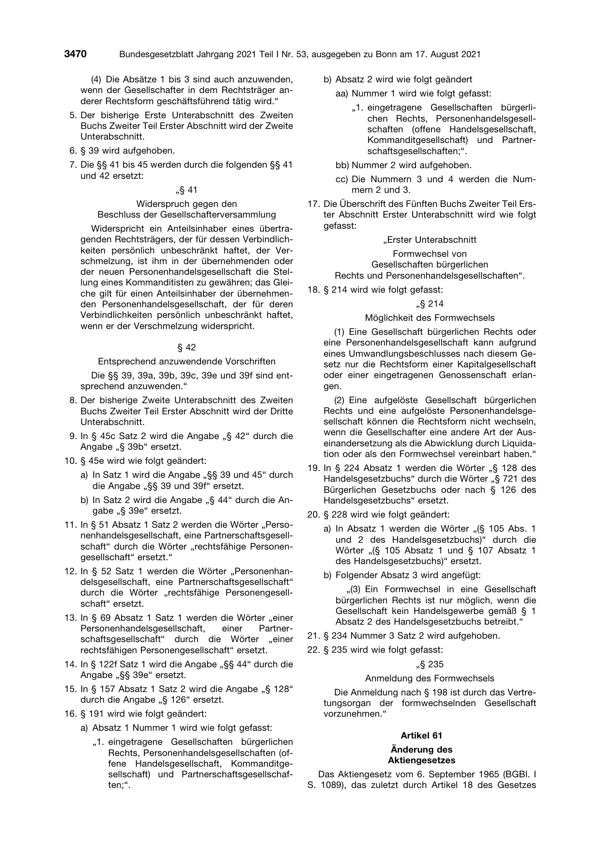 BGBl. 2021, Seite 3470 — Originalseite als Abbildung