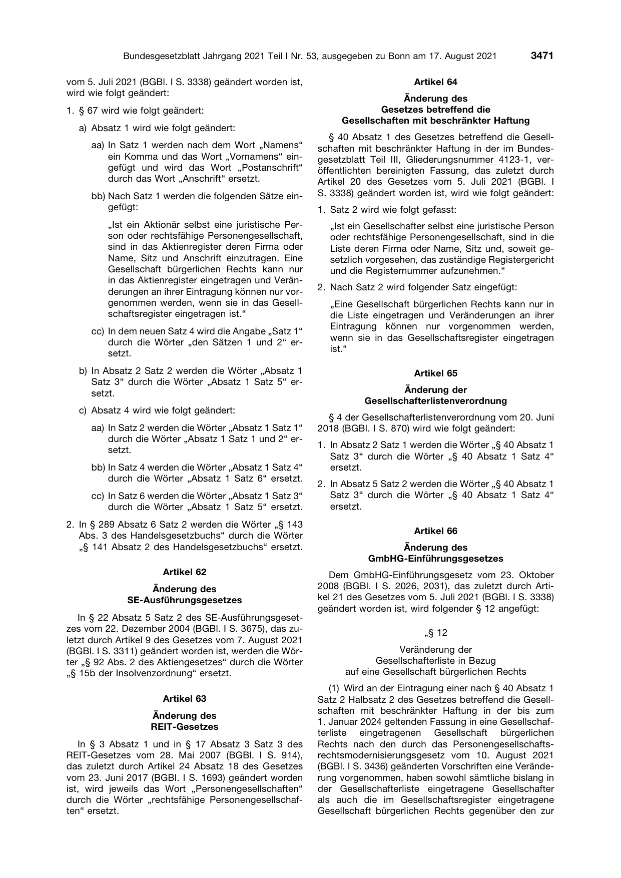 BGBl. 2021, Seite 3471 — Originalseite als Abbildung
