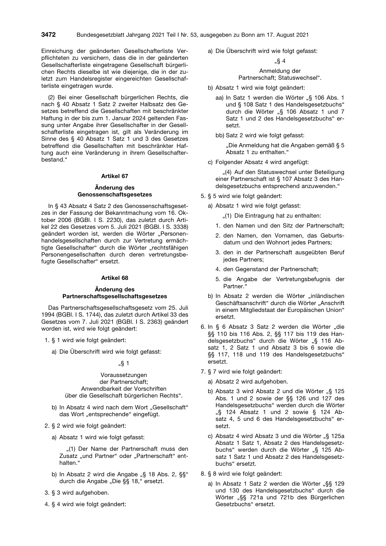 BGBl. 2021, Seite 3472 — Originalseite als Abbildung