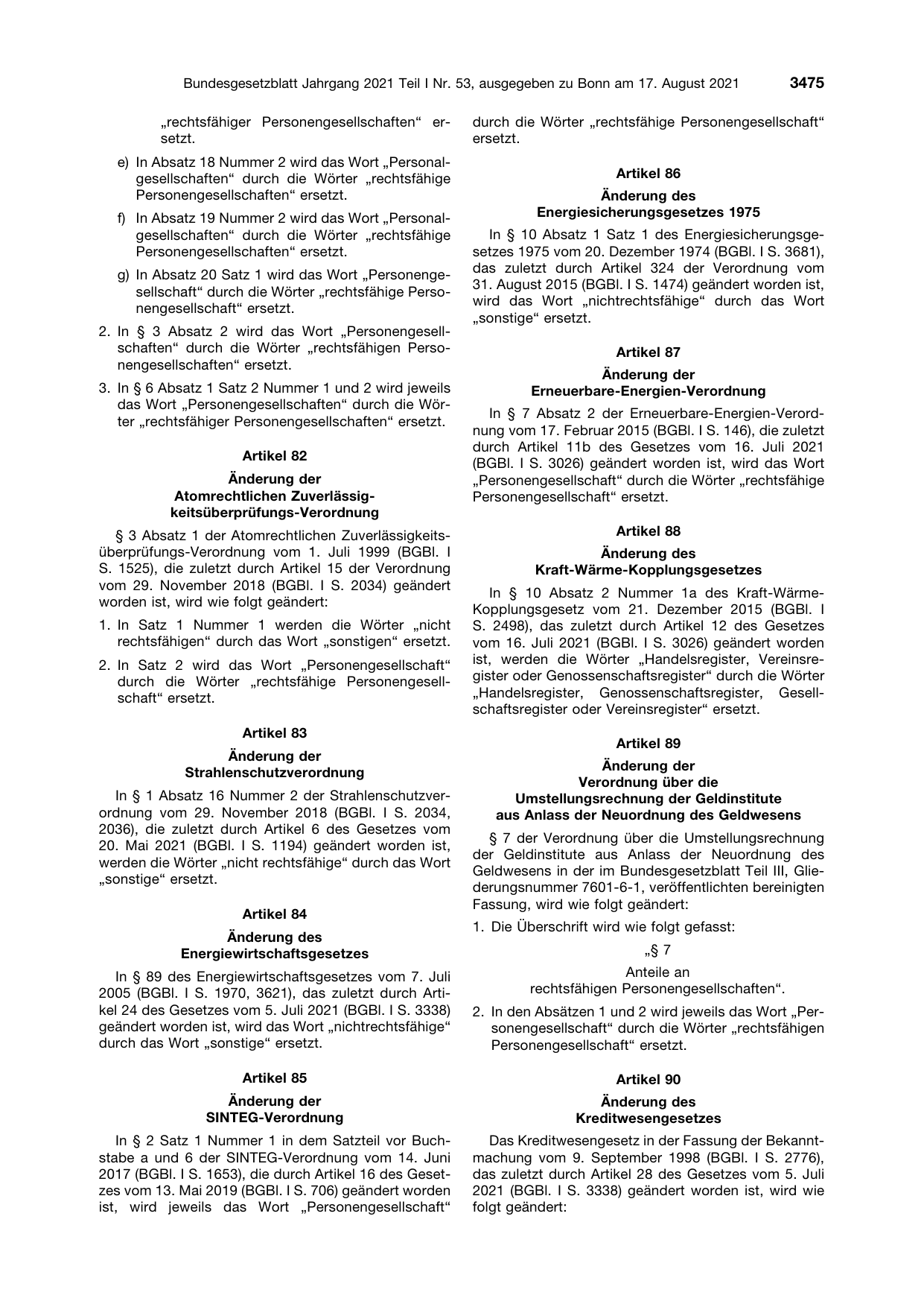 BGBl. 2021, Seite 3475 — Originalseite als Abbildung