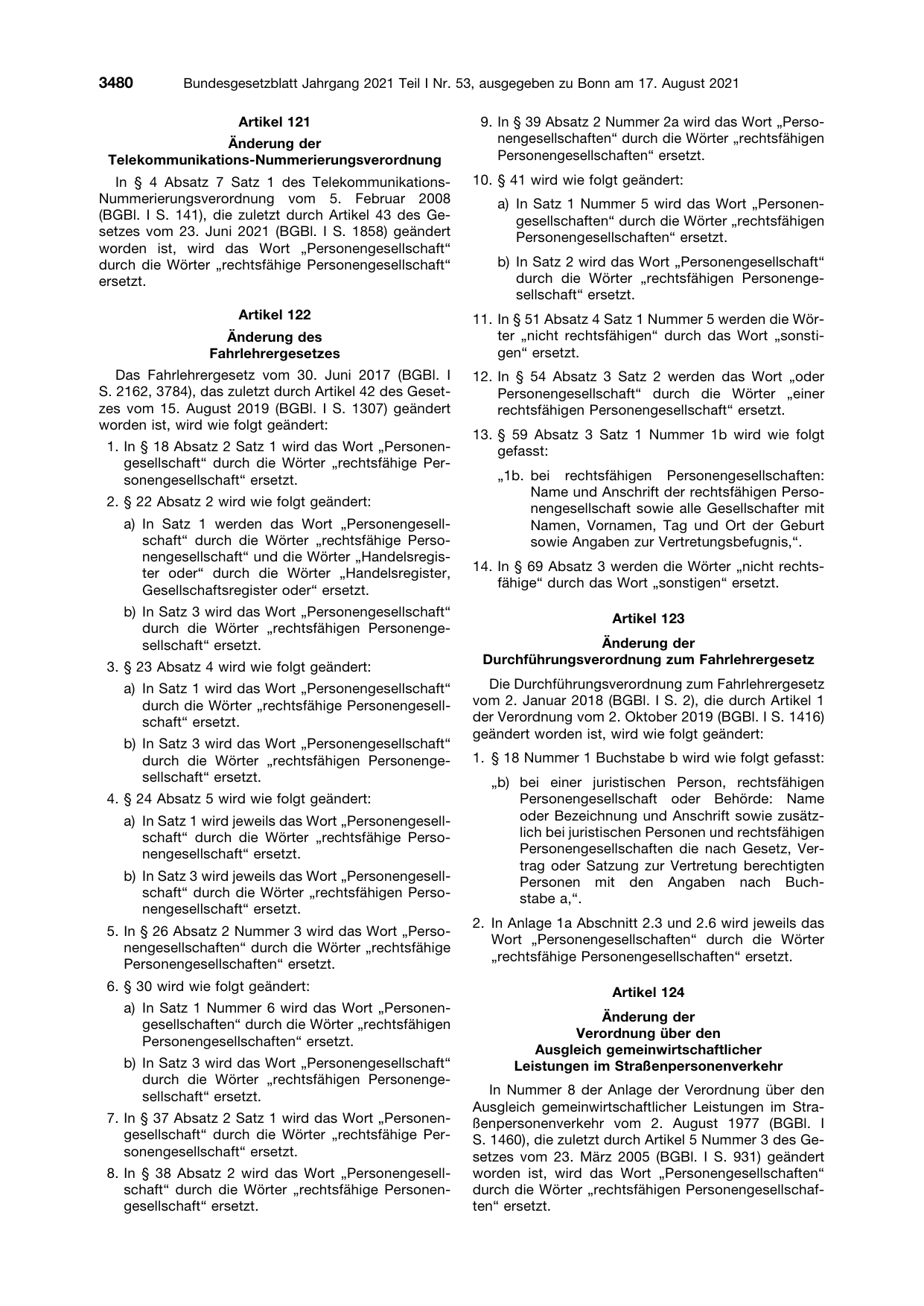 BGBl. 2021, Seite 3480 — Originalseite als Abbildung