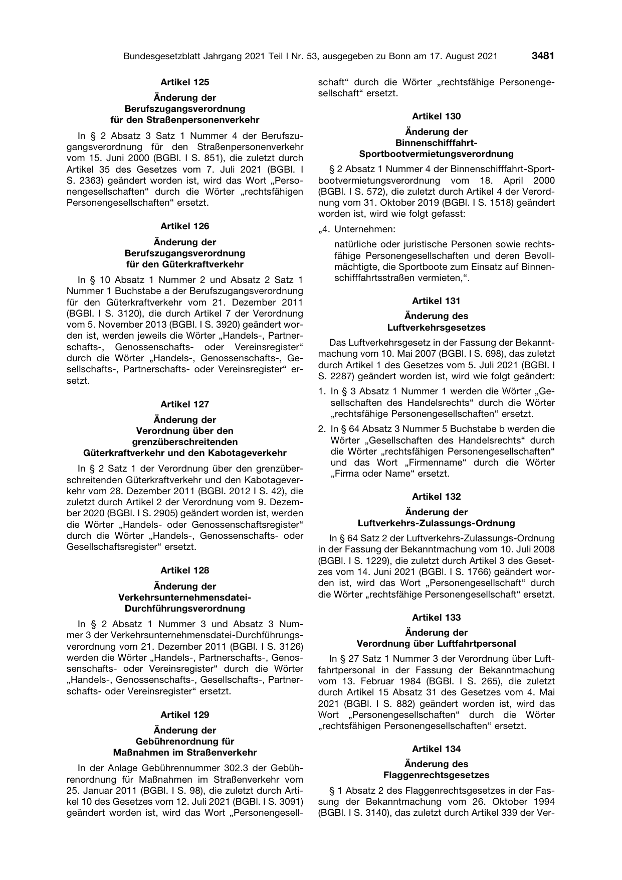 BGBl. 2021, Seite 3481 — Originalseite als Abbildung