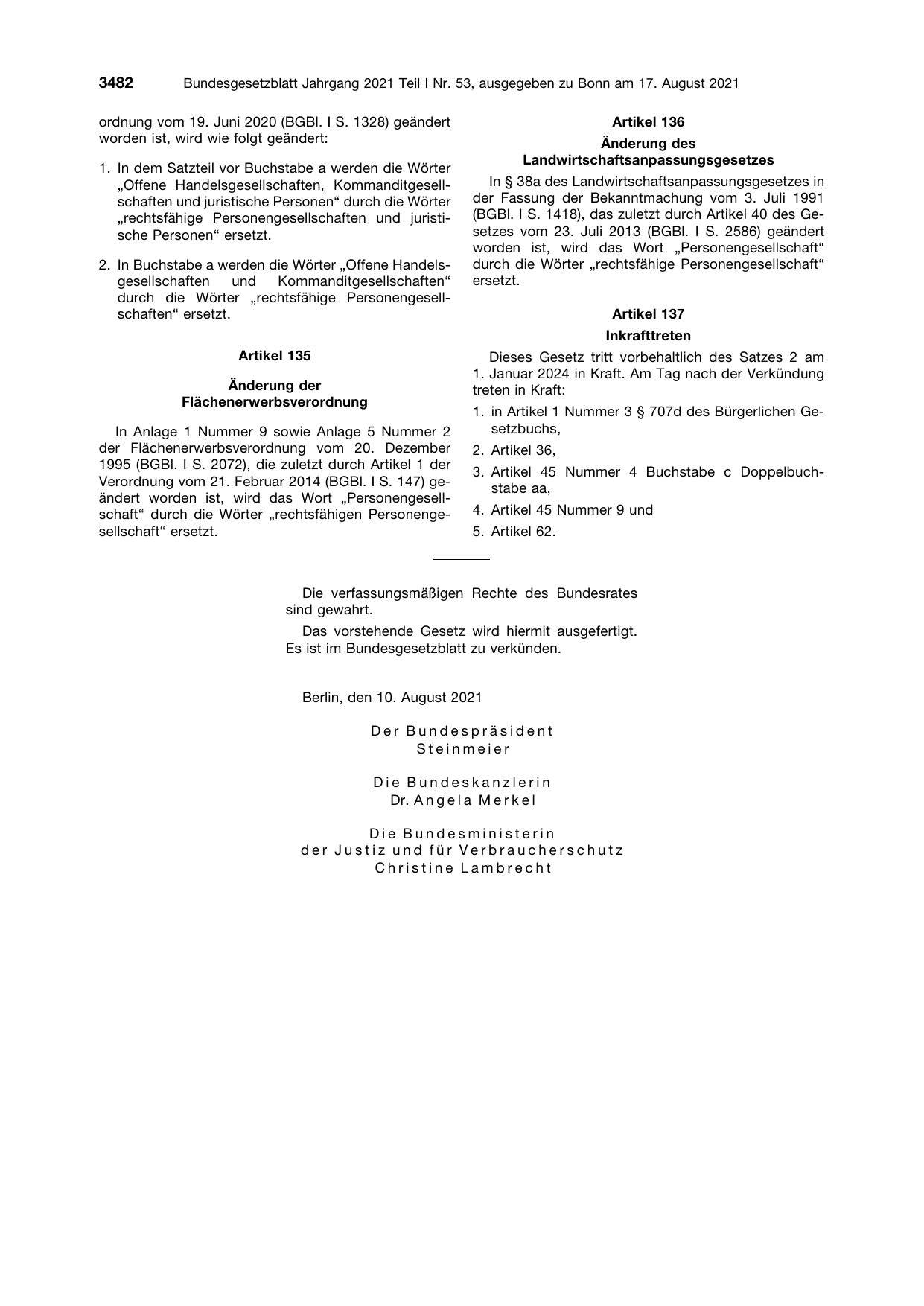 BGBl. 2021, Seite 3482 — Originalseite als Abbildung