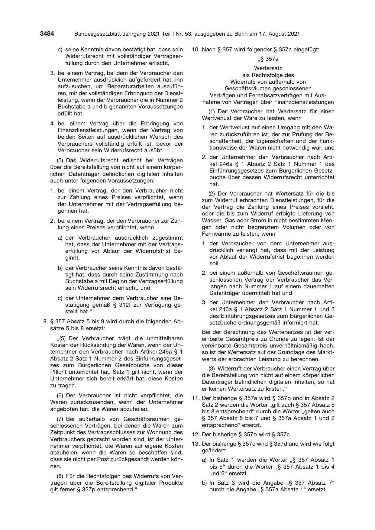 BGBl. 2021, Seite 3484 — Originalseite als Abbildung