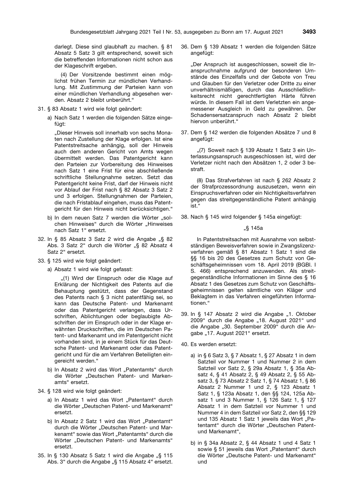 BGBl. 2021, Seite 3493 — Originalseite als Abbildung