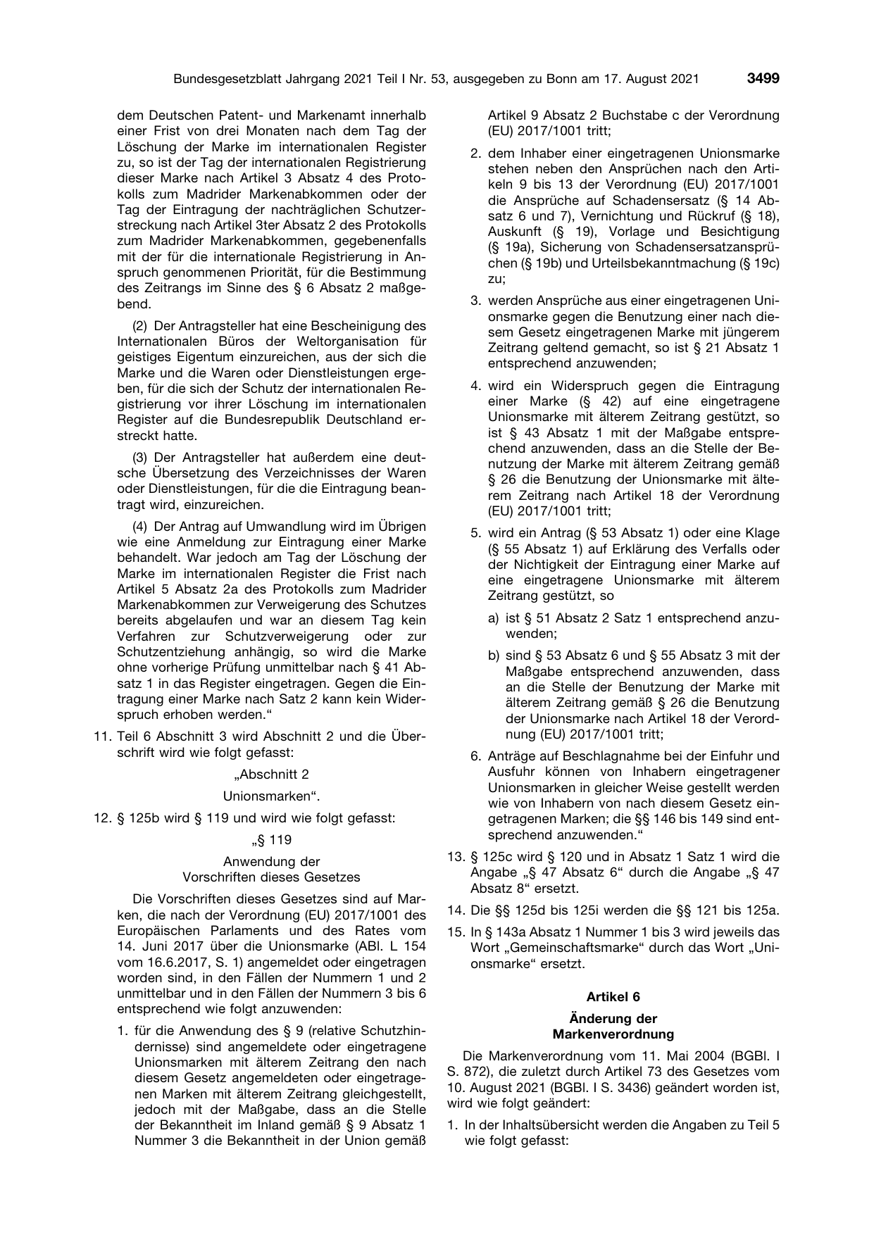 BGBl. 2021, Seite 3499 — Originalseite als Abbildung