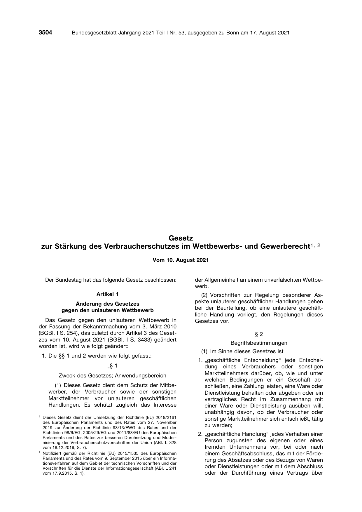 BGBl. 2021, Seite 3504 — Originalseite als Abbildung