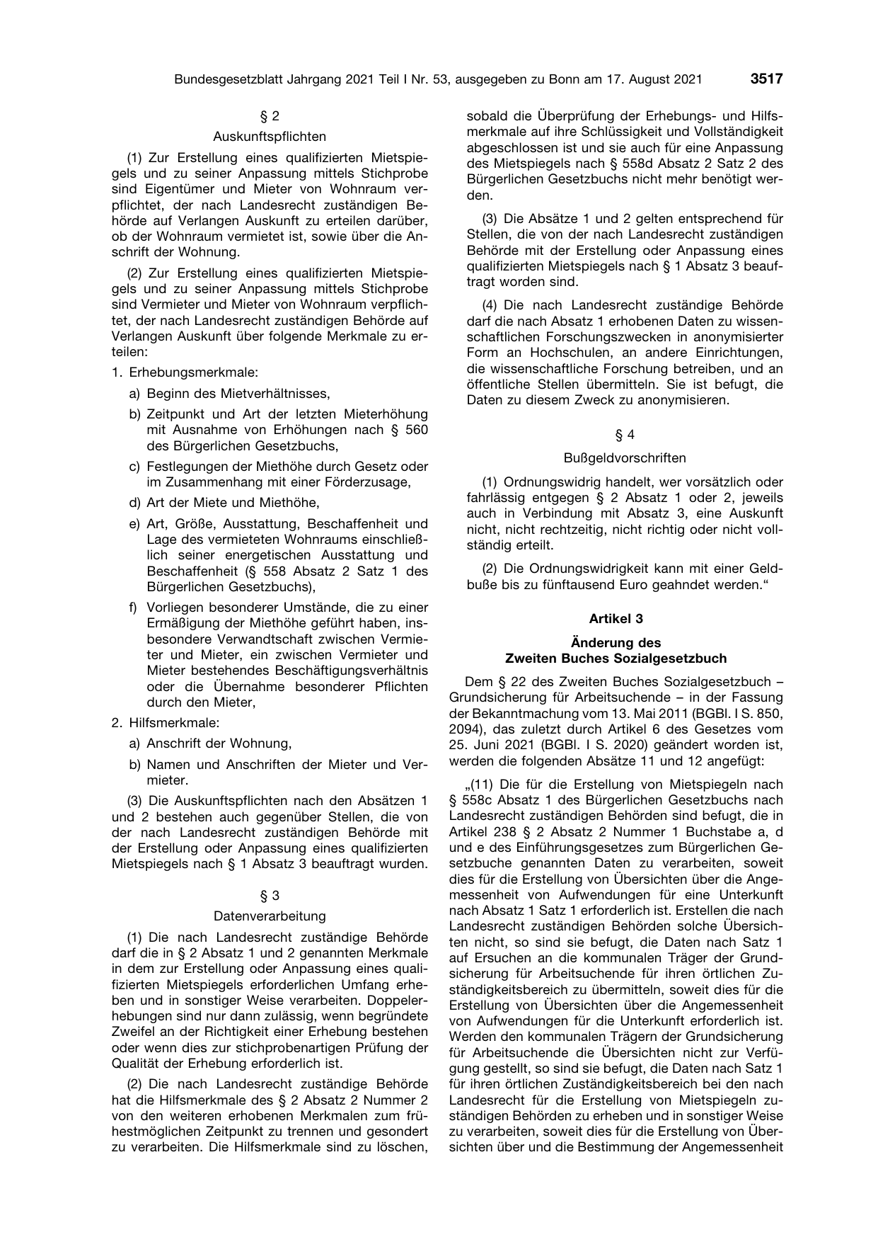 BGBl. 2021, Seite 3517 — Originalseite als Abbildung