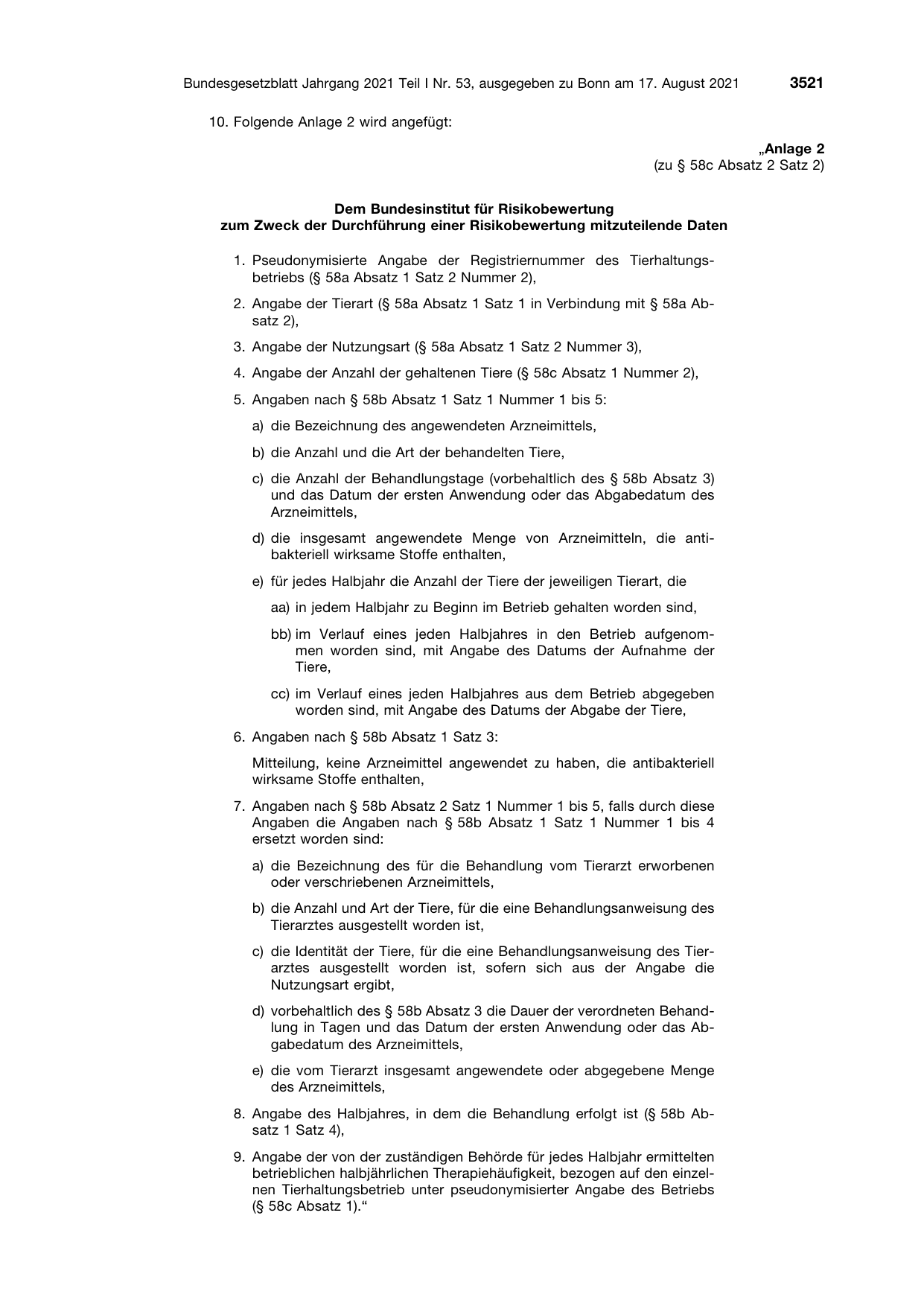 BGBl. 2021, Seite 3521 — Originalseite als Abbildung