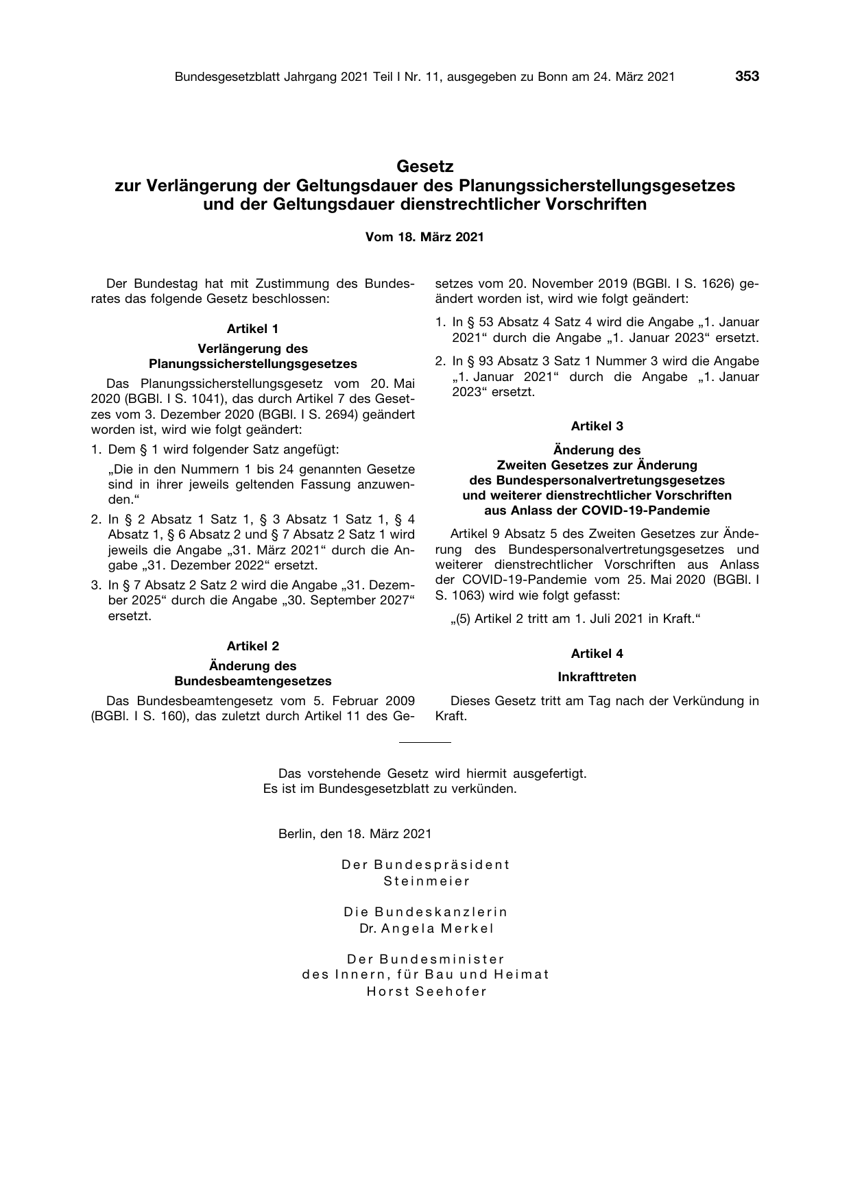 BGBl. 2021, Seite 353 — Originalseite als Abbildung