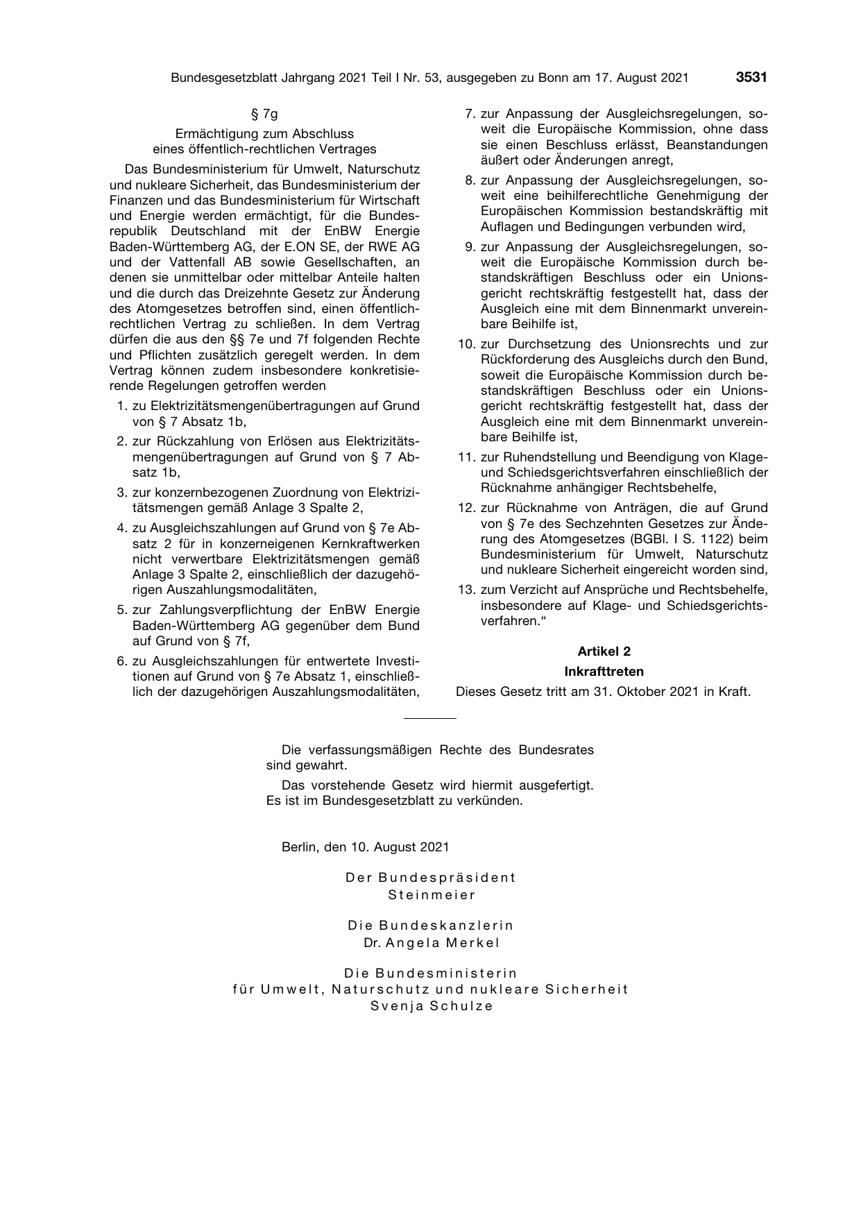 BGBl. 2021, Seite 3531 — Originalseite als Abbildung