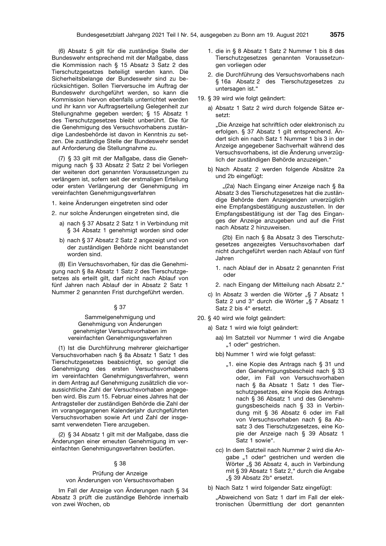 BGBl. 2021, Seite 3575 — Originalseite als Abbildung