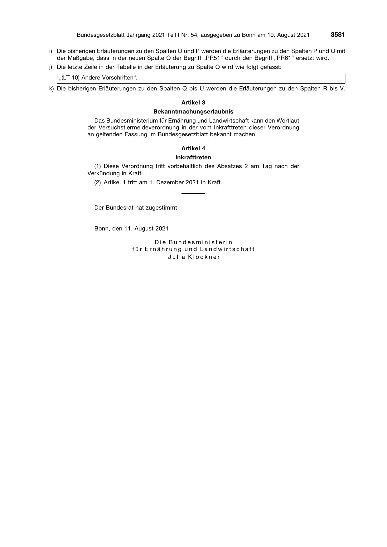 BGBl. 2021, Seite 3581 — Originalseite als Abbildung