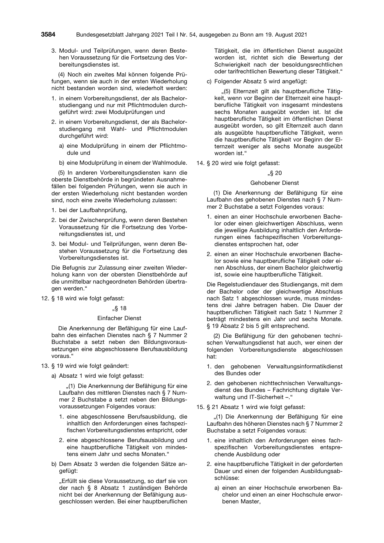 BGBl. 2021, Seite 3584 — Originalseite als Abbildung