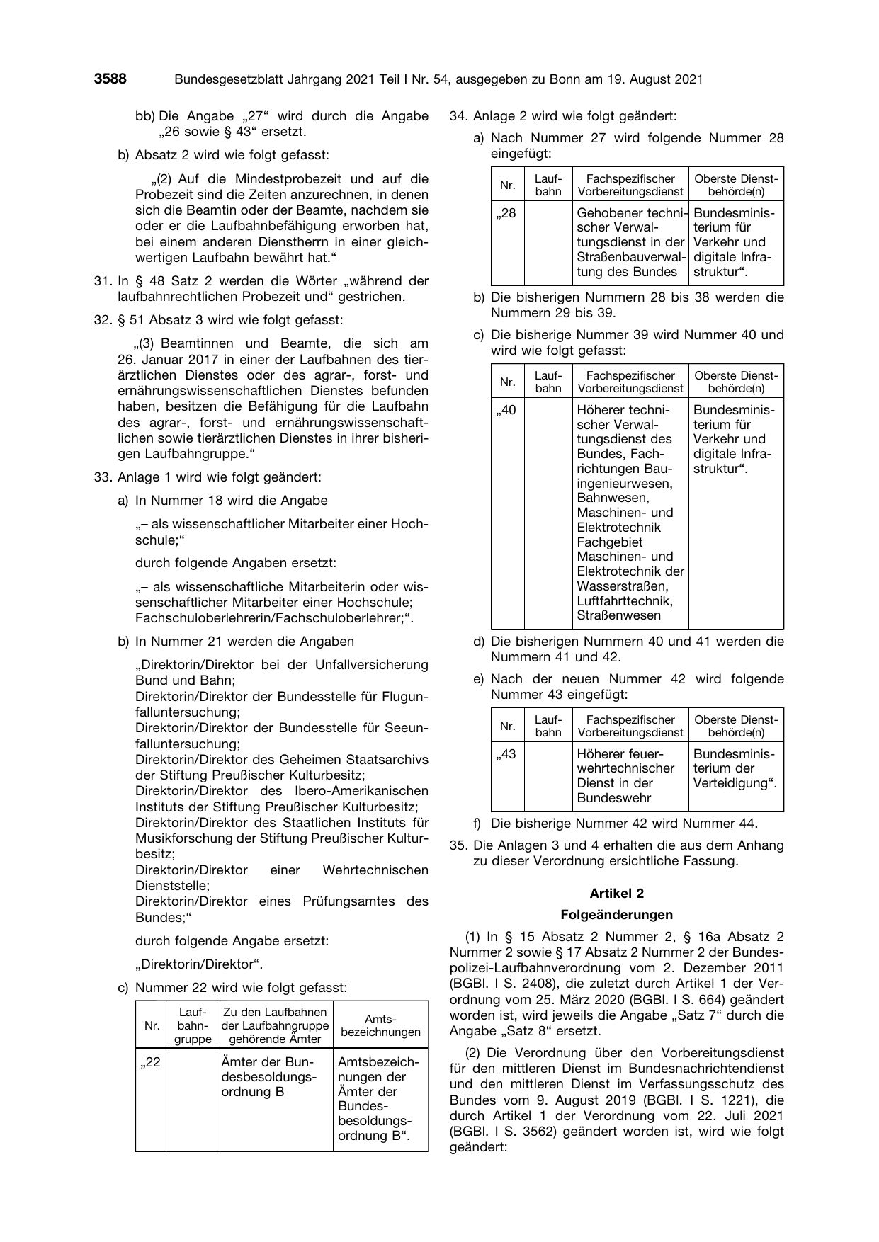 BGBl. 2021, Seite 3588 — Originalseite als Abbildung