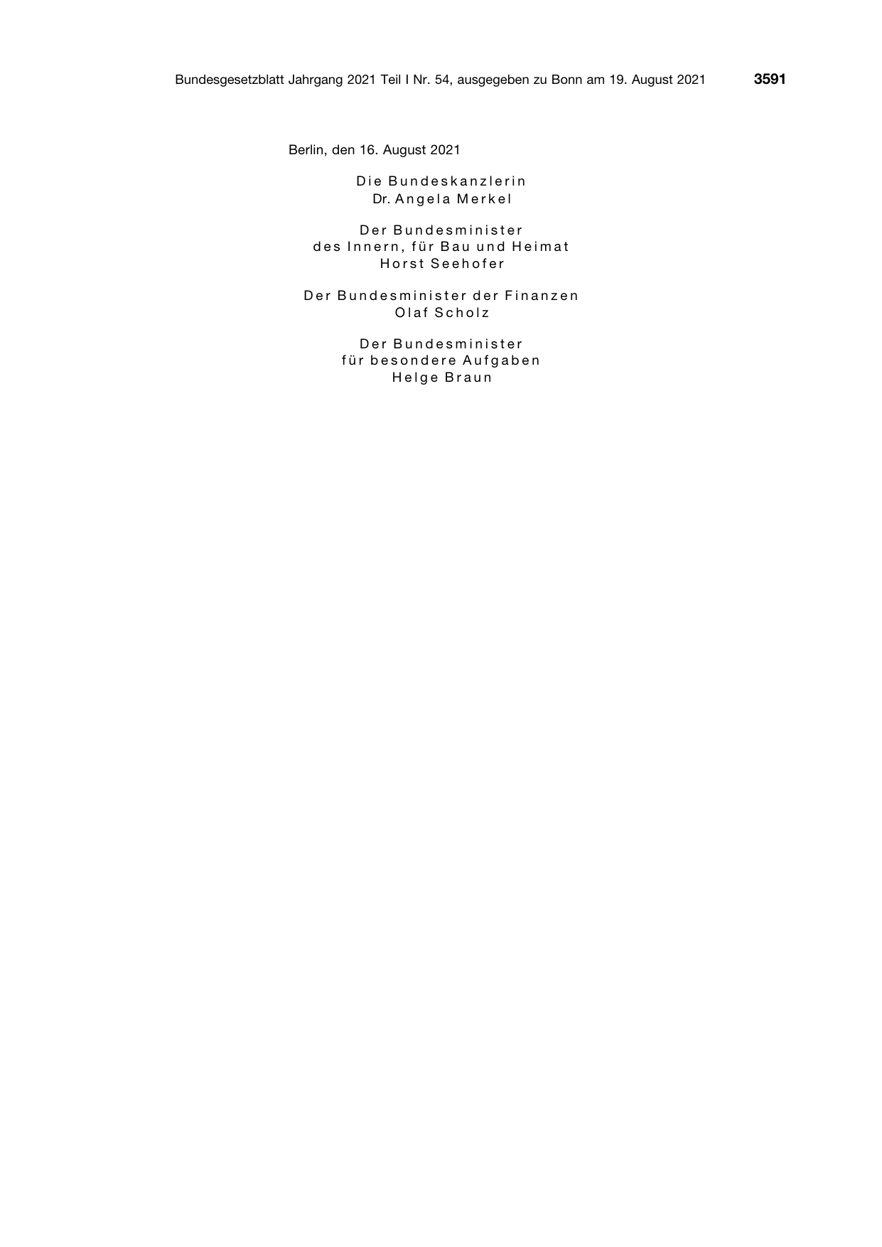 BGBl. 2021, Seite 3591 — Originalseite als Abbildung