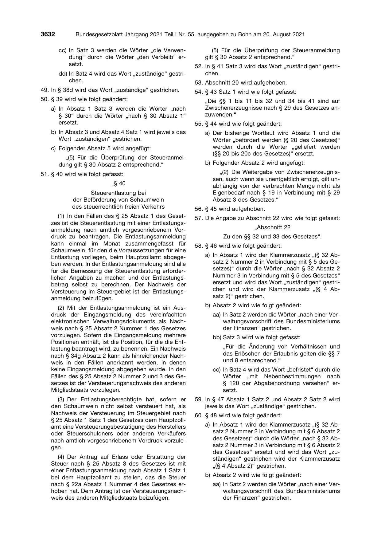 BGBl. 2021, Seite 3632 — Originalseite als Abbildung