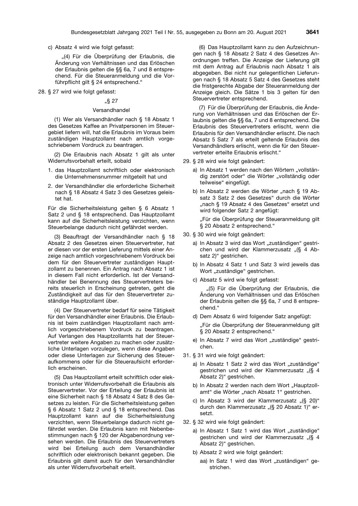 BGBl. 2021, Seite 3641 — Originalseite als Abbildung