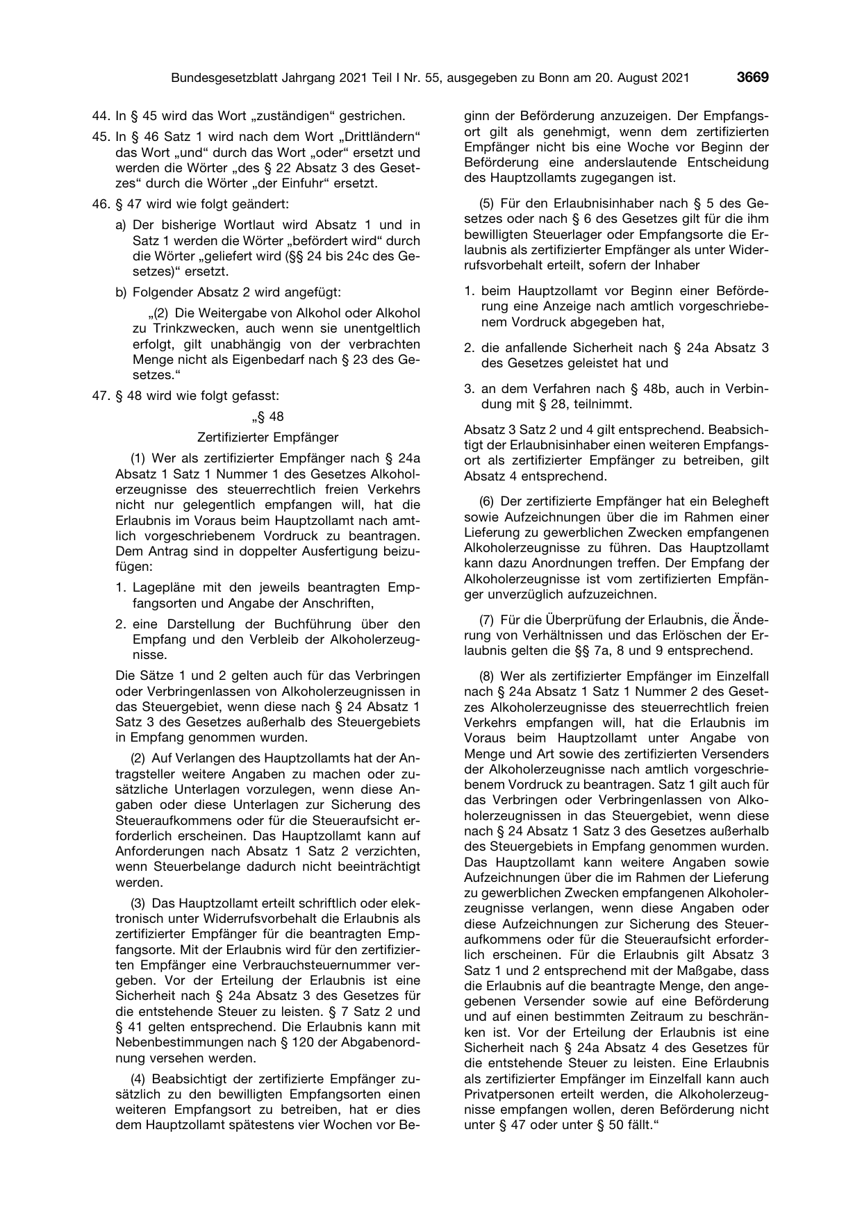 BGBl. 2021, Seite 3669 — Originalseite als Abbildung