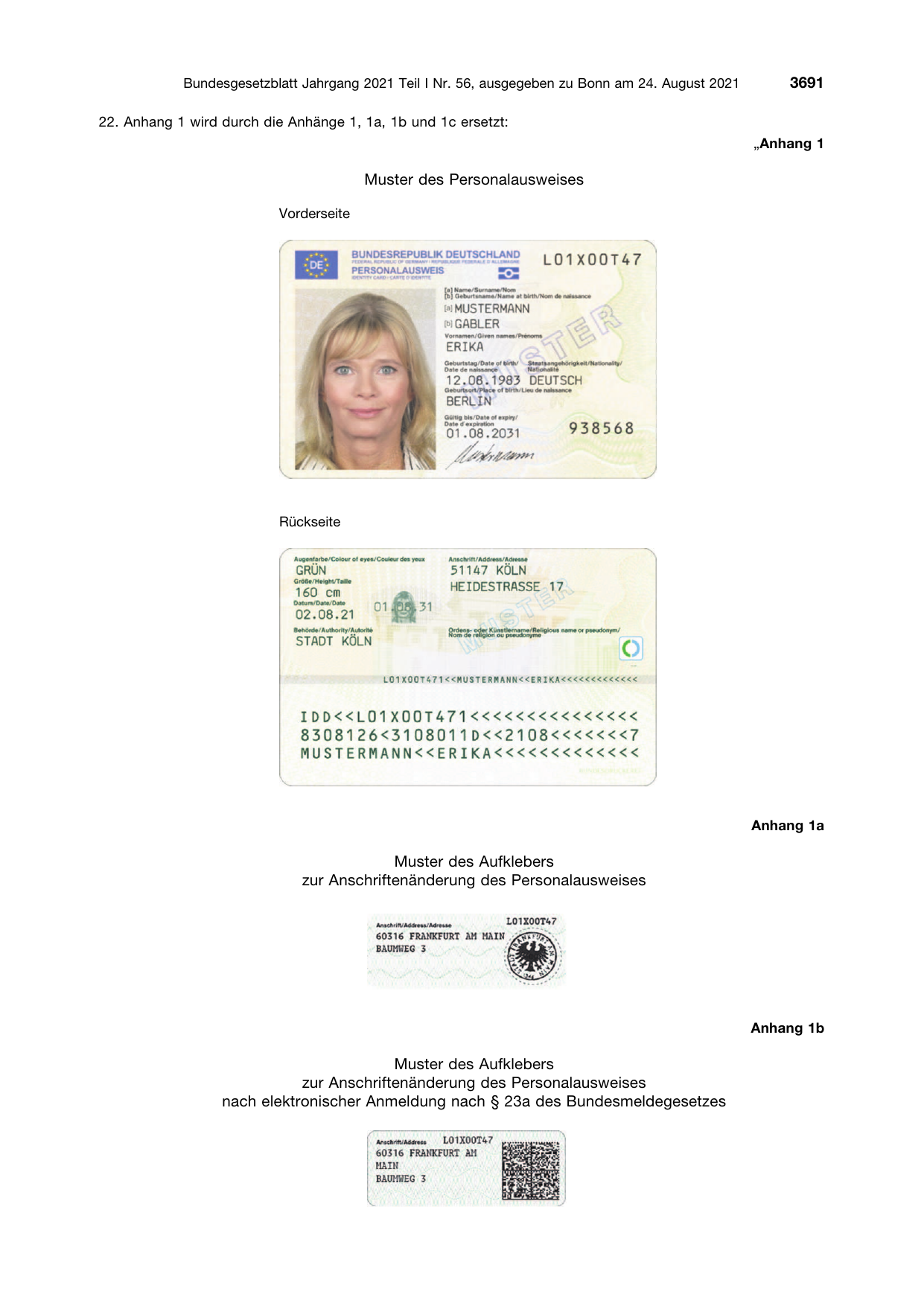 BGBl. 2021, Seite 3691 — Originalseite als Abbildung