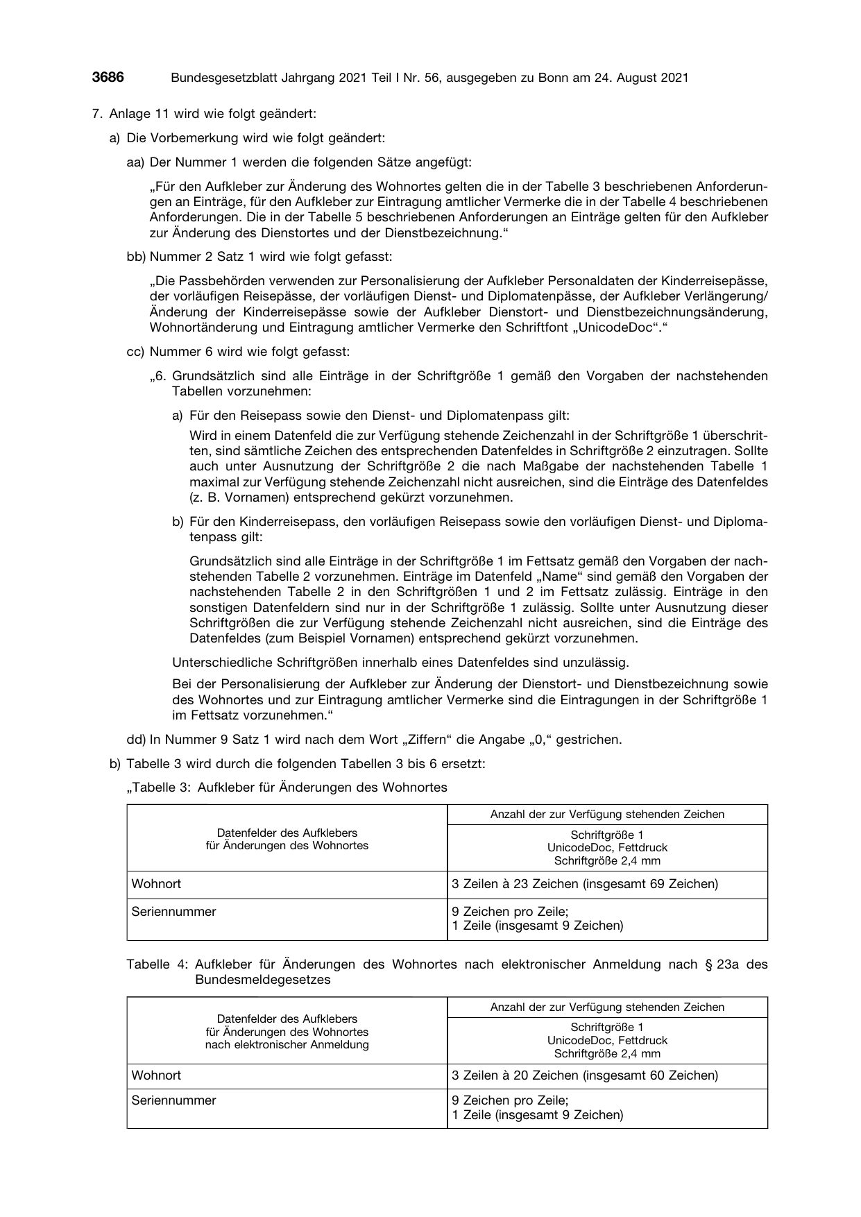 BGBl. 2021, Seite 3686 — Originalseite als Abbildung