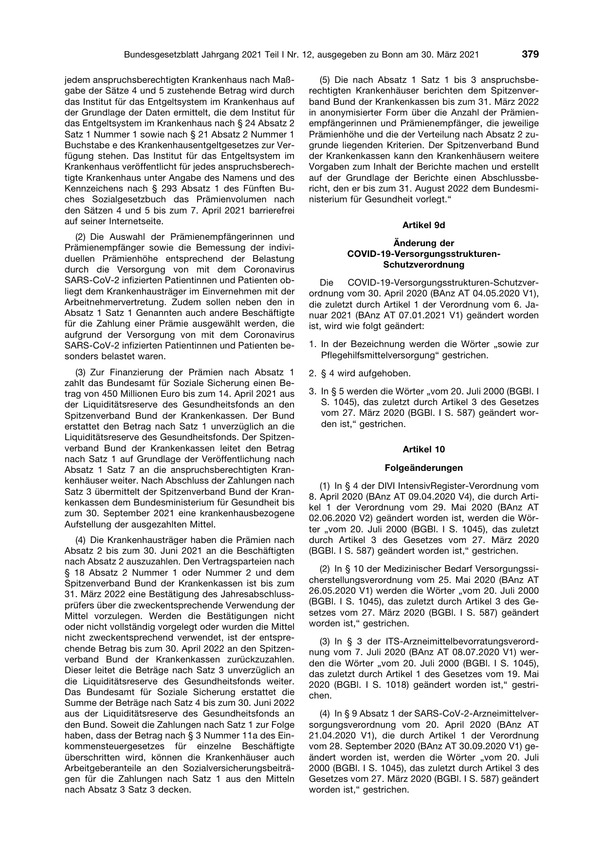 BGBl. 2021, Seite 379 — Originalseite als Abbildung