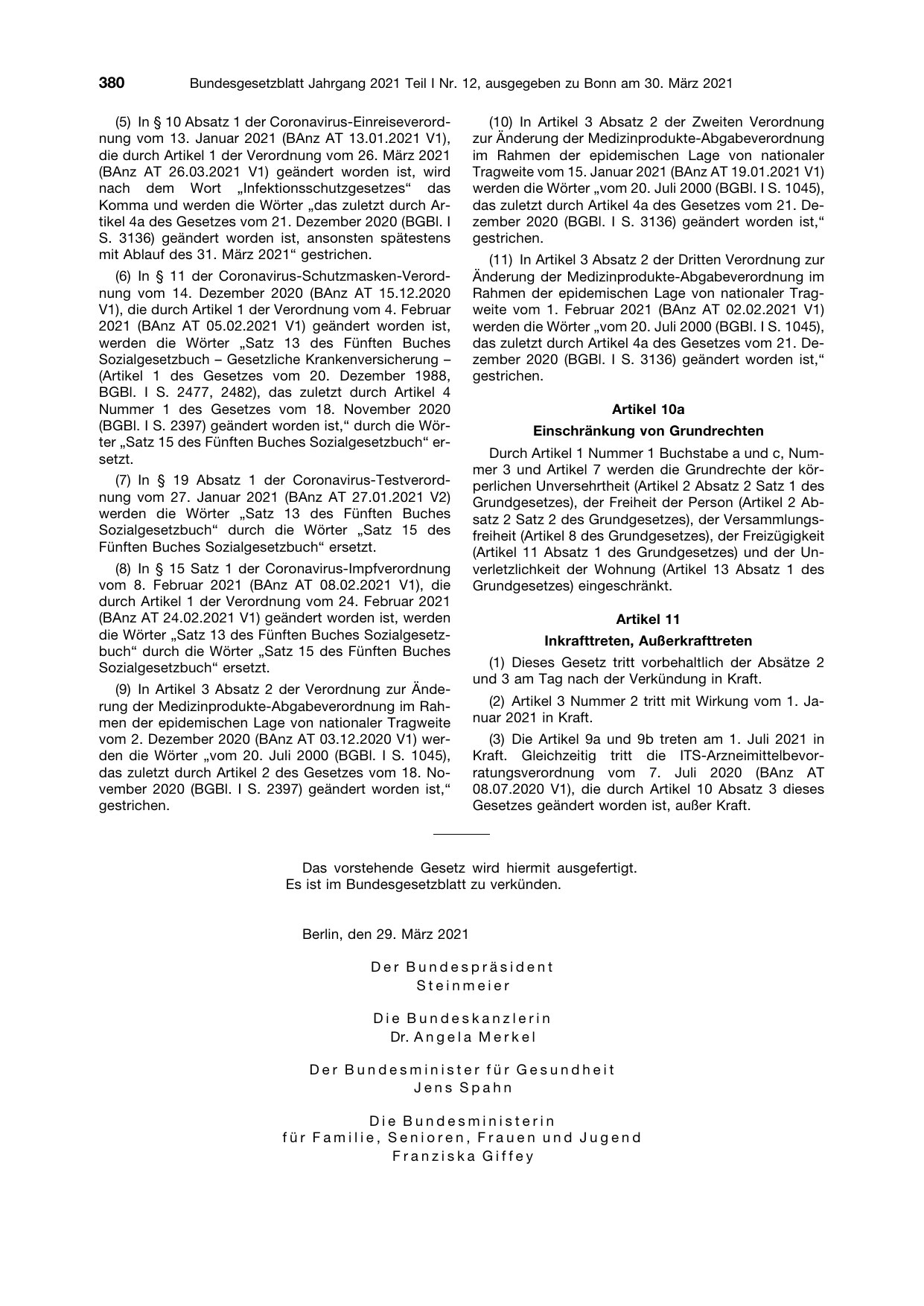 BGBl. 2021, Seite 380 — Originalseite als Abbildung