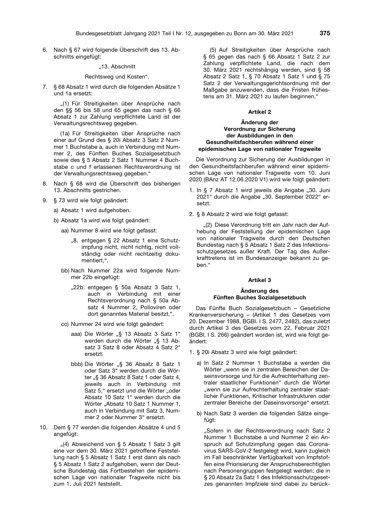 BGBl. 2021, Seite 375 — Originalseite als Abbildung