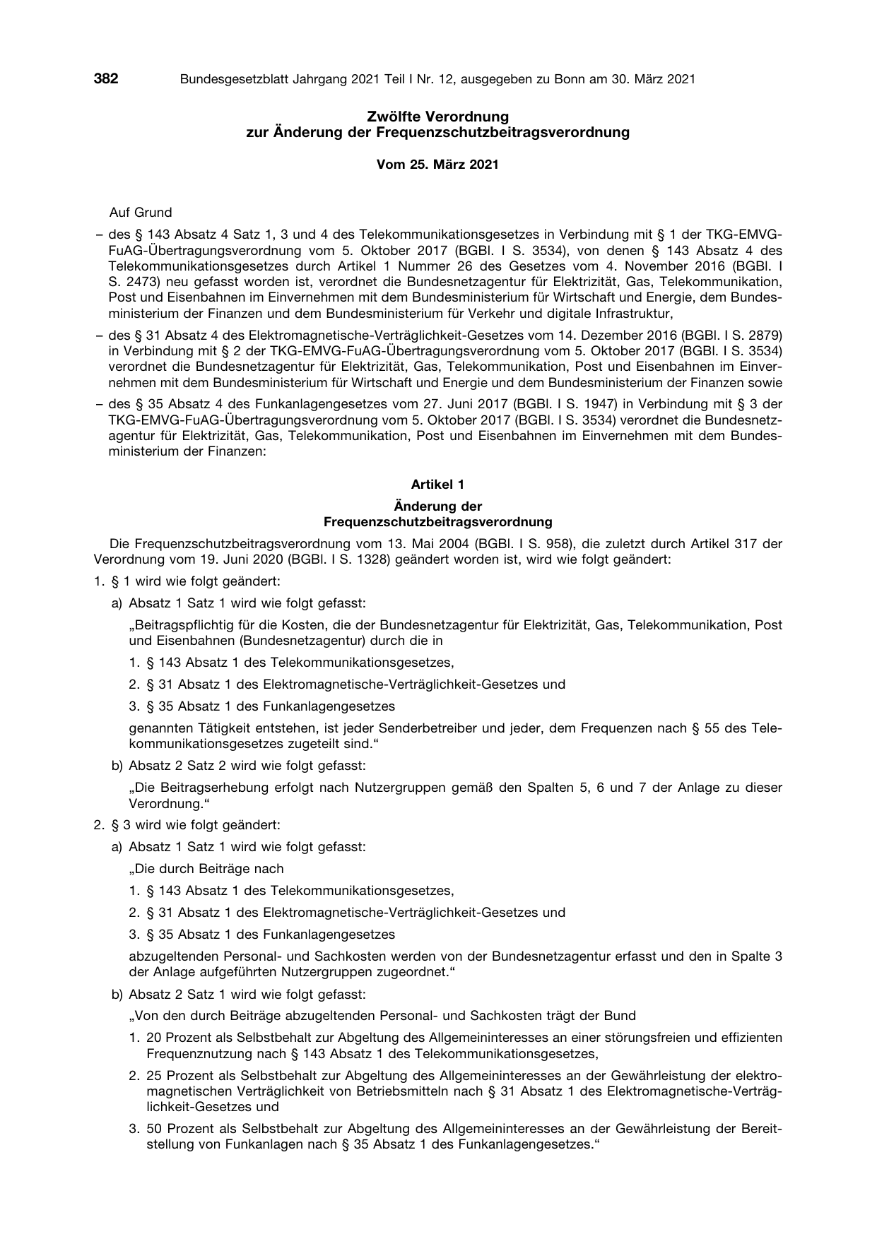BGBl. 2021, Seite 382 — Originalseite als Abbildung