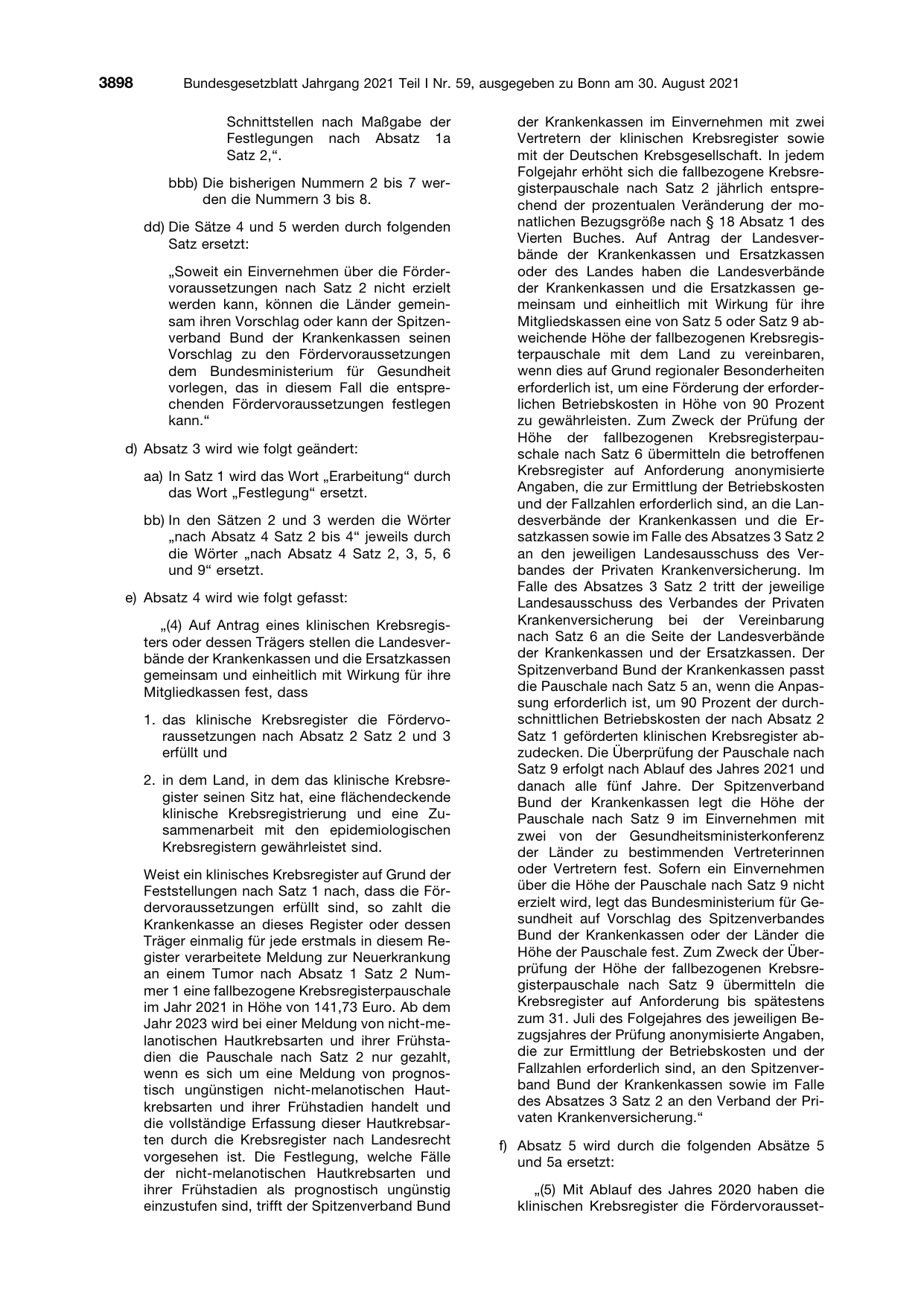 BGBl. 2021, Seite 3898 — Originalseite als Abbildung