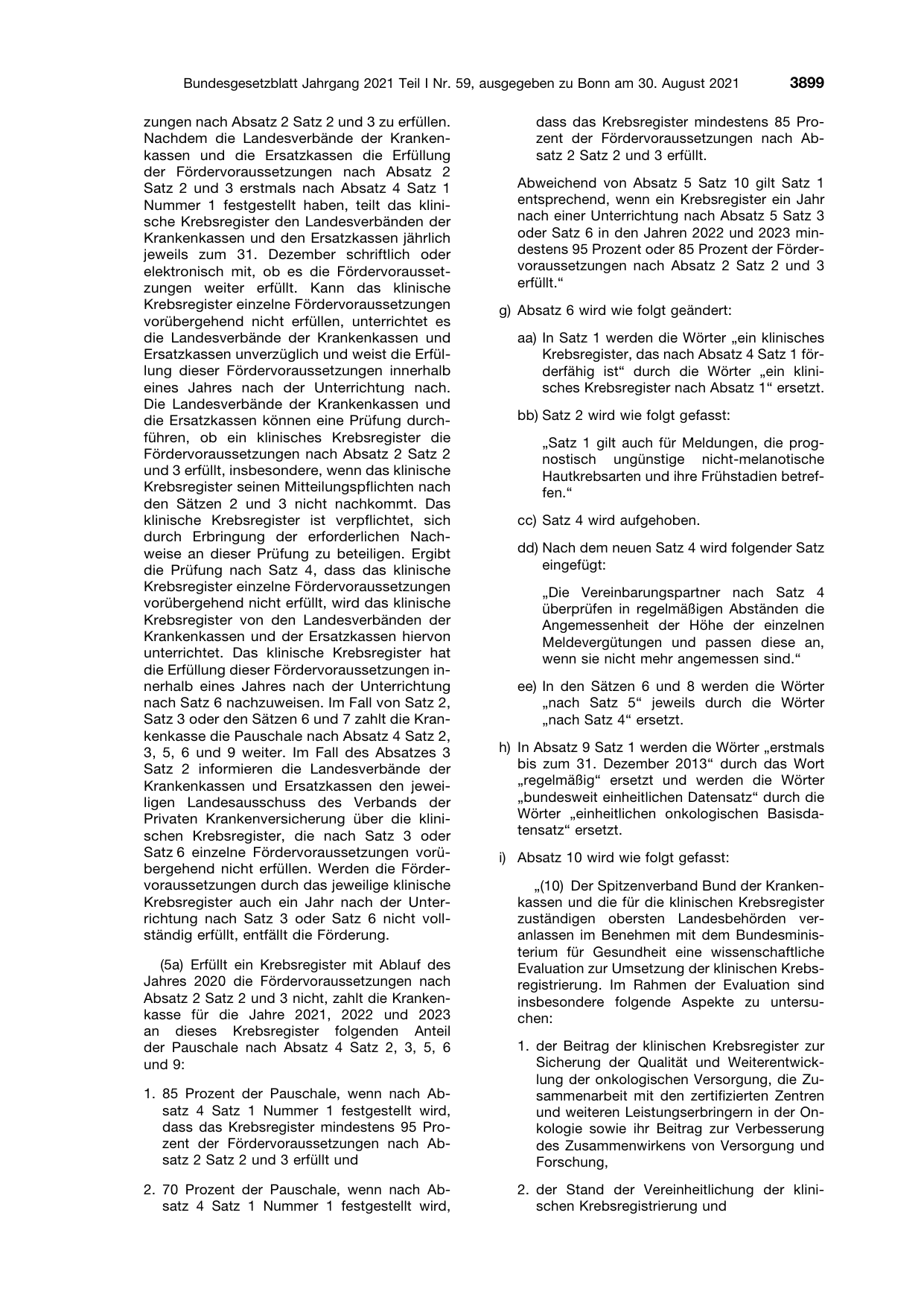 BGBl. 2021, Seite 3899 — Originalseite als Abbildung