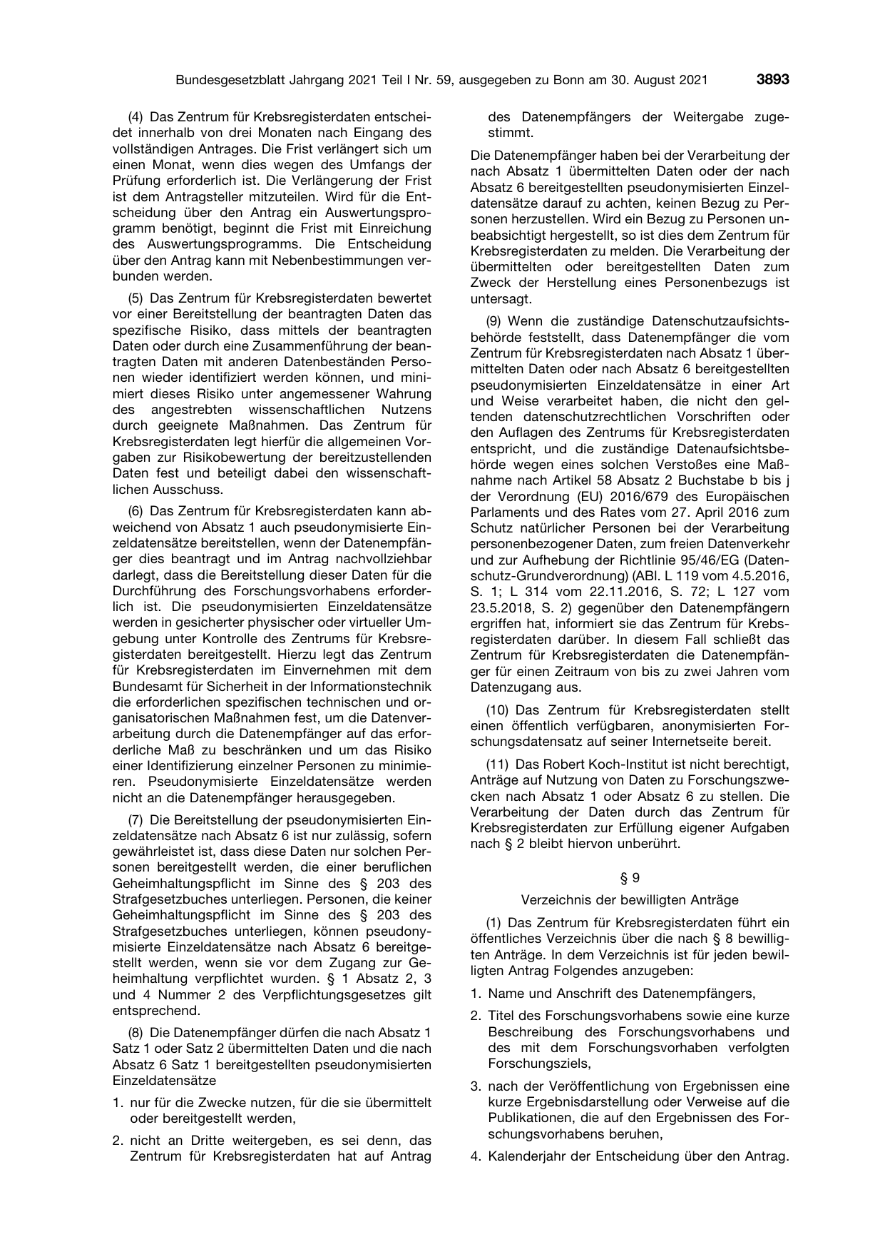 BGBl. 2021, Seite 3893 — Originalseite als Abbildung