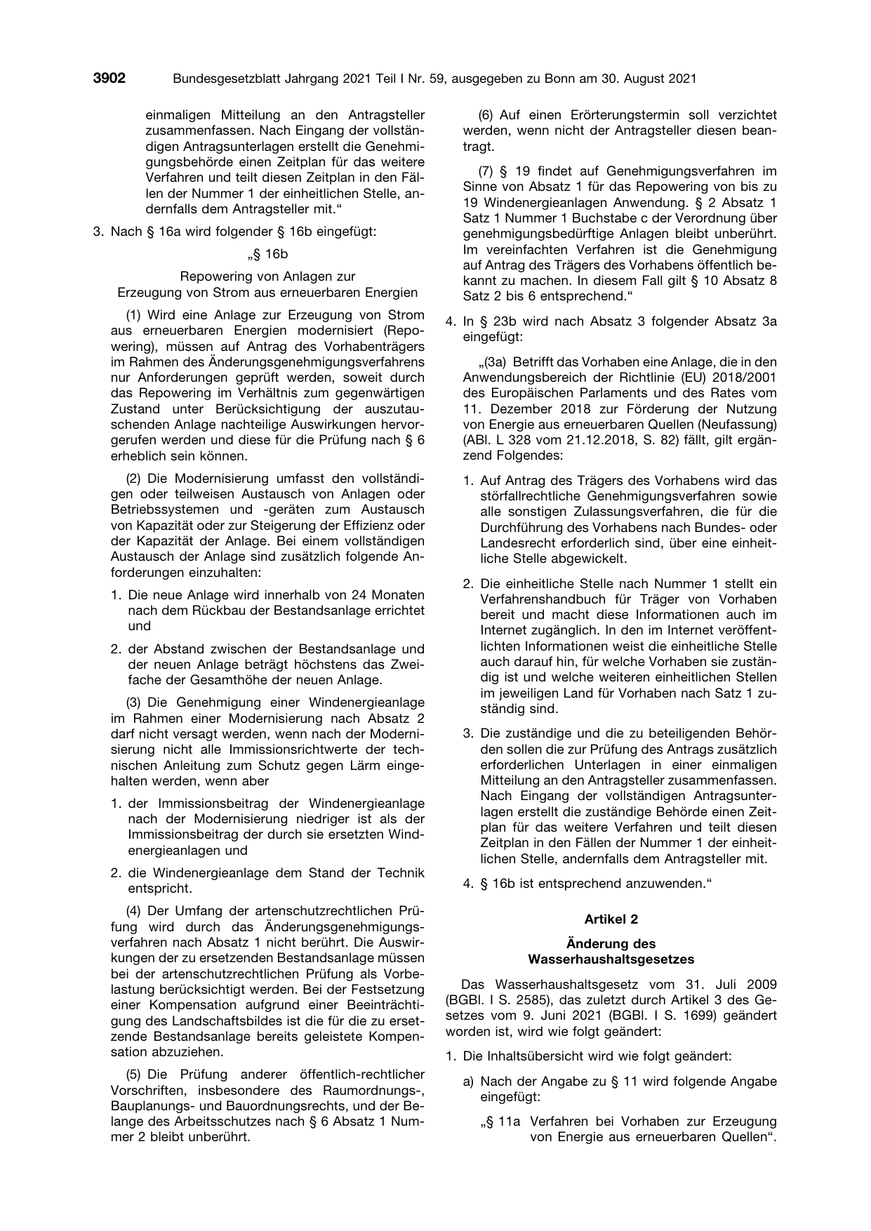 BGBl. 2021, Seite 3902 — Originalseite als Abbildung